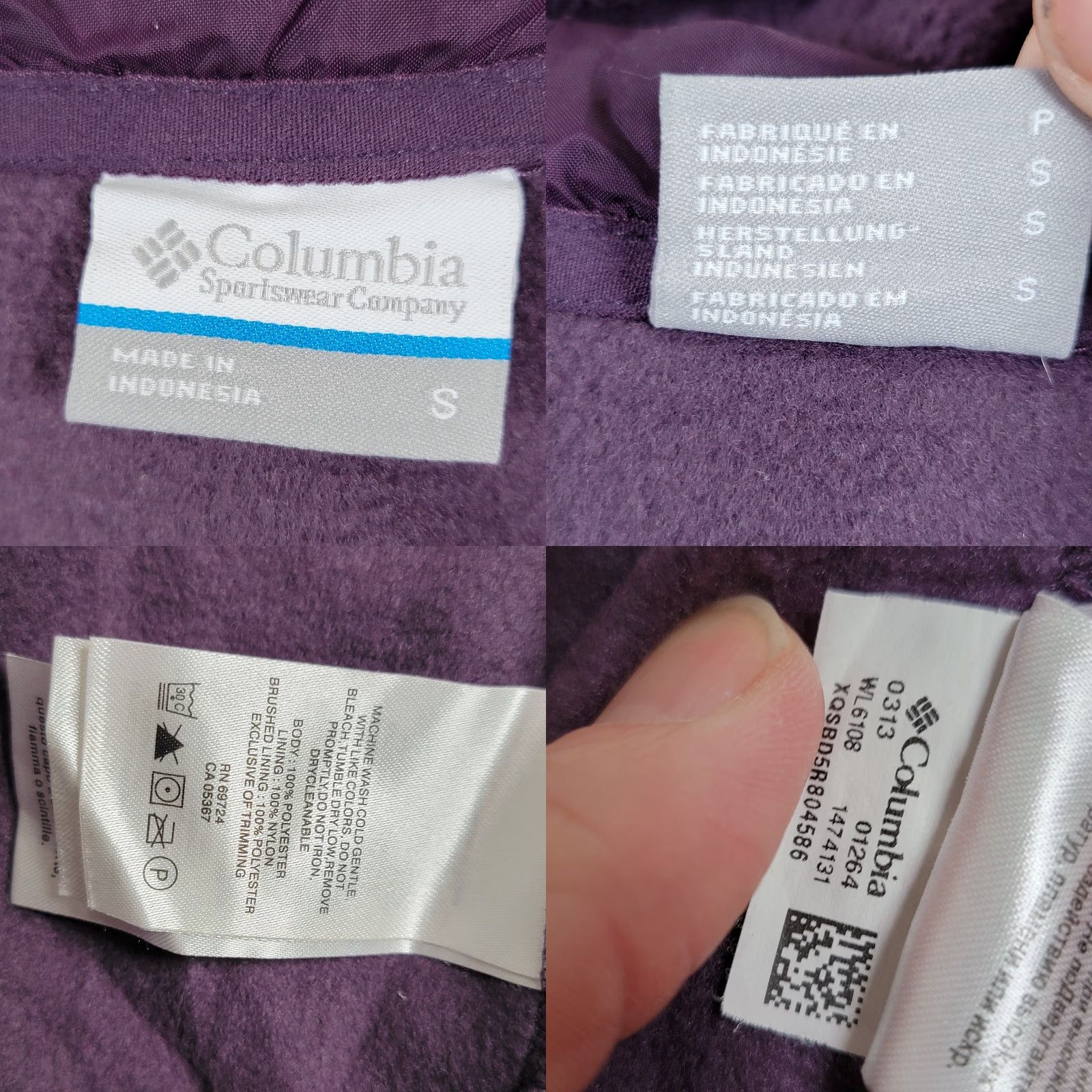 Vintage Columbia Women Indigo Fleece Hooded Zip Up Sweater Jacket Small Blue Hooded Fleece Womens SZ S Size S / US 4 / IT 40 - 10 Thumbnail