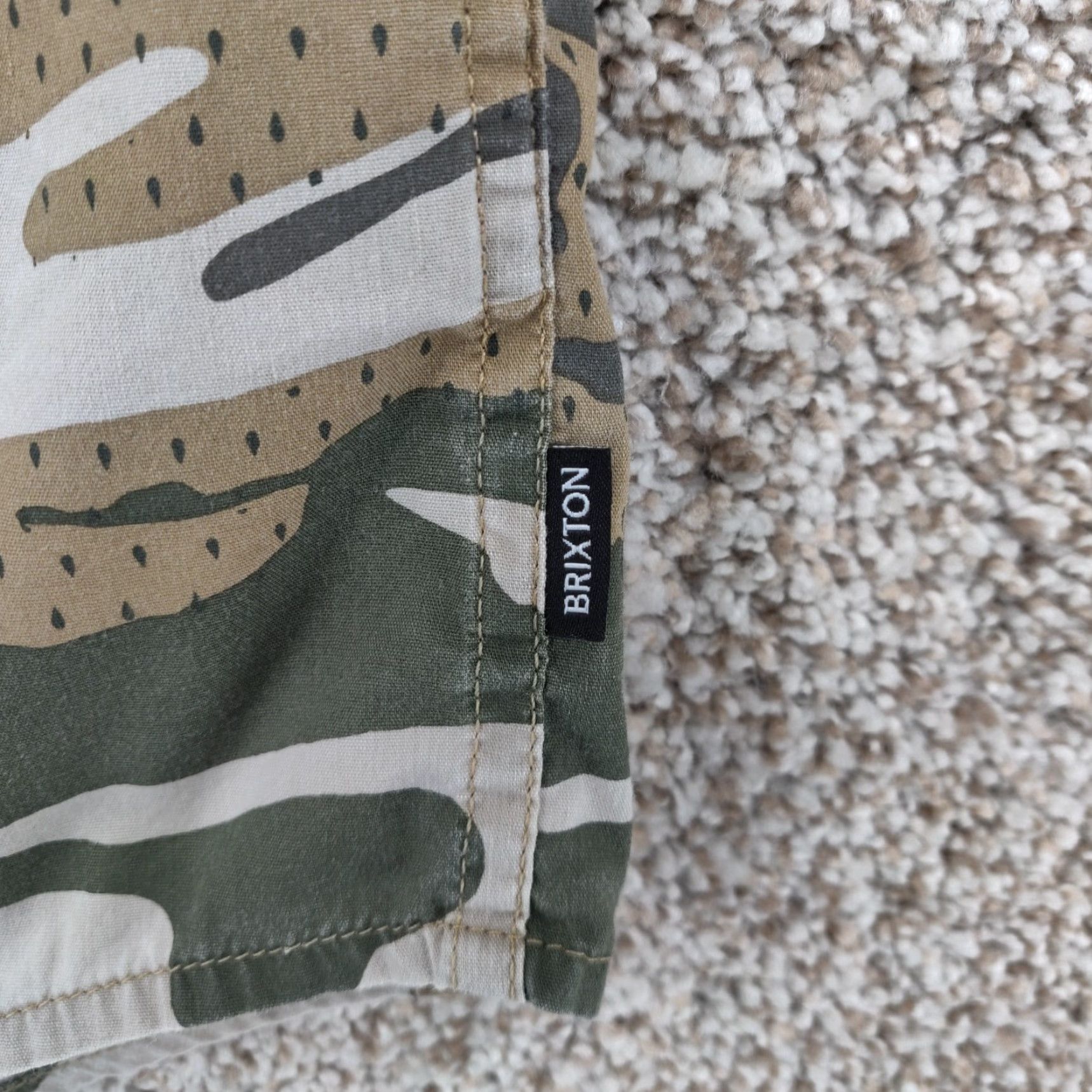 Brixton Brixton Shirt Mens M Camouflage Short Sleeve Button-Up Relaxed Fit Casual Skate Army 90s Colorful Multicolor Cotton Nylon Spandex Knit Size US M / EU 48-50 / 2 - 6 Thumbnail