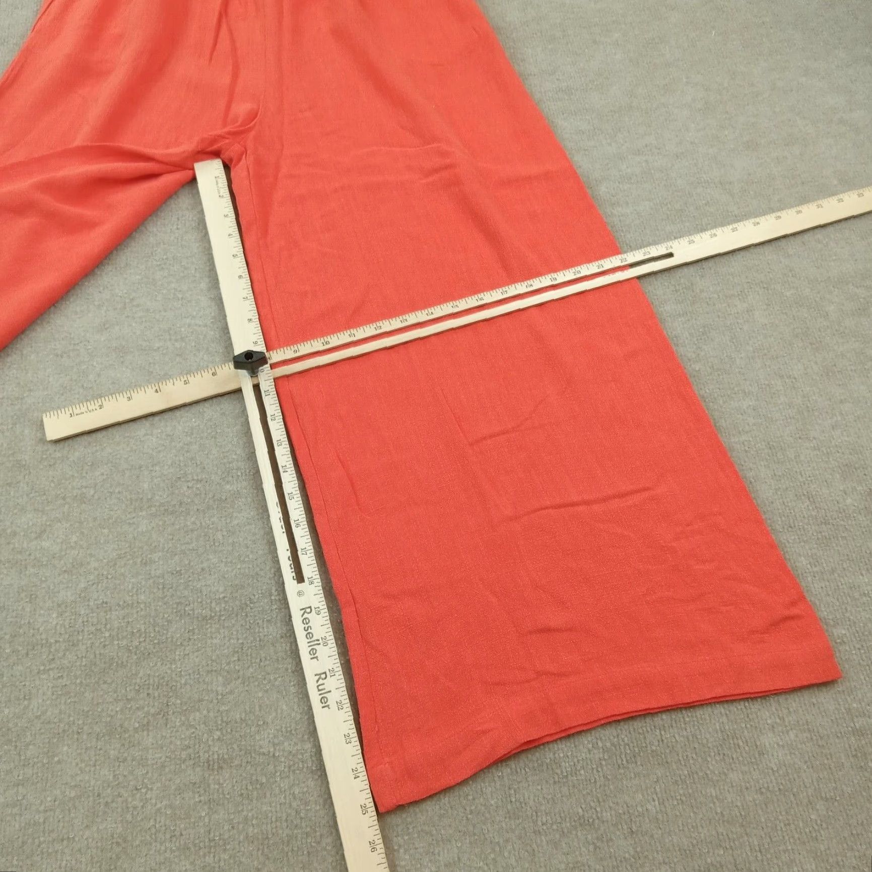 Vintage Molly Bracken Womens Pants Large Orange Red Wide Leg Belted Size 36" / US 14 / IT 50 - 2 Thumbnail