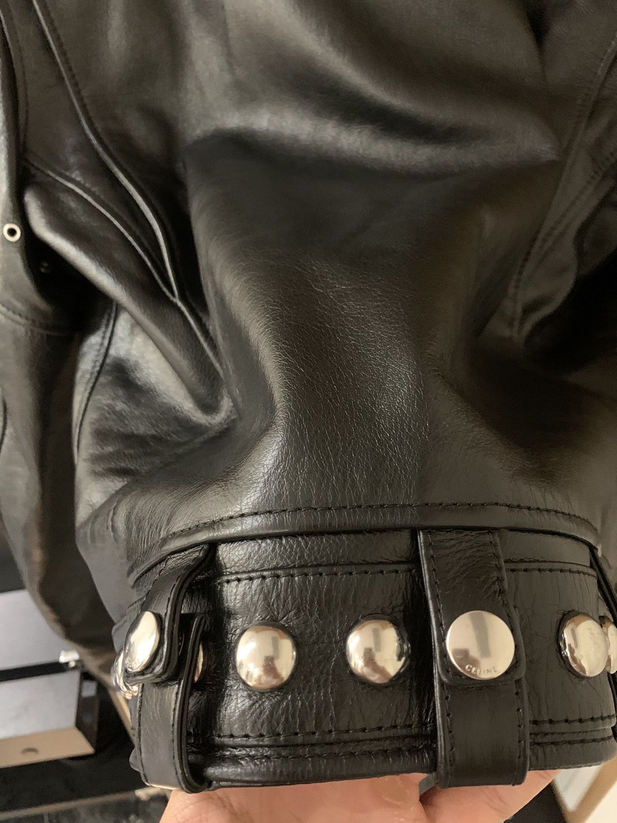 Celine Celine 2023FW Studded Calfskin biker jacket Size US S / EU 44-46 / 1 - 5 Thumbnail
