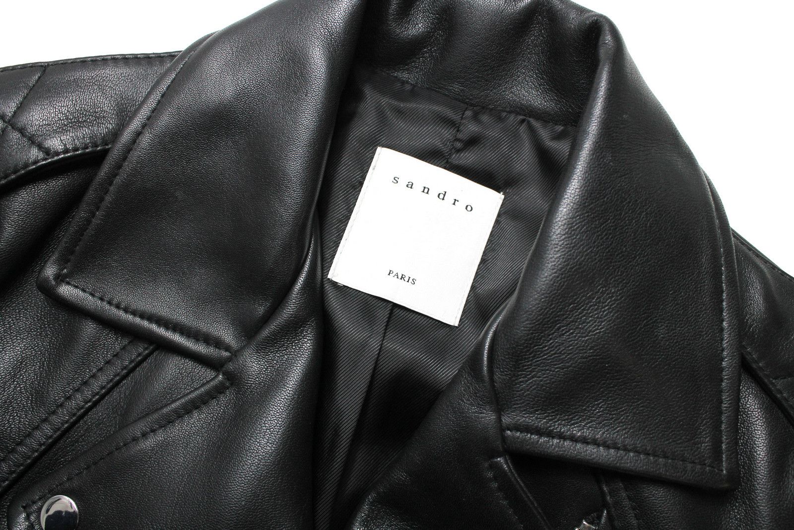 Sandro SANDRO Veinarde Jacket Women's LARGE Leather Biker Size L / US 10 / IT 46 - 7 Thumbnail