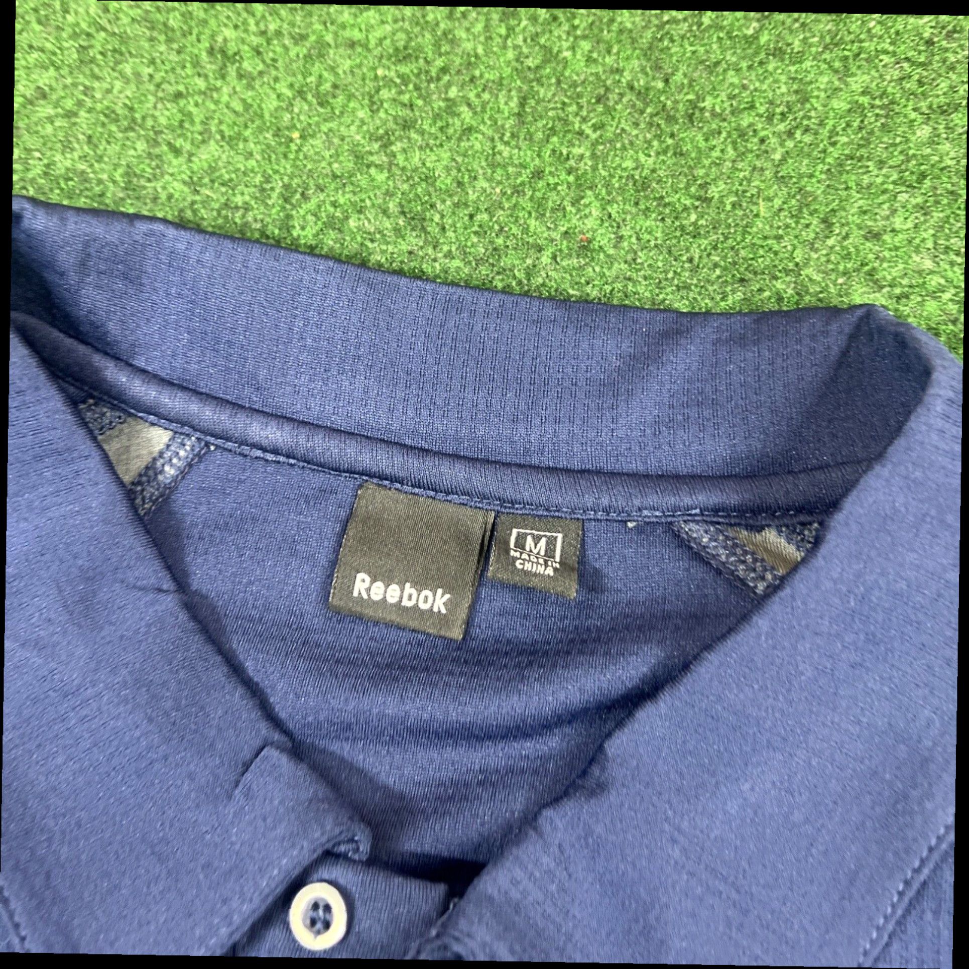 Reebok REEBOK Golf ― Mens Medium― PLAY DRY Navy Blue/Gray Polo Golf Shirt NWT ― Size US M / EU 48-50 / 2 - 6 Thumbnail