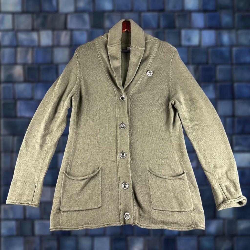 J. Jill J. Jill Sweater Cardigan Womens Medium Green Long Sleeve Pockets Button Up Collared Knit Boardroom Casual/Vintage-NOT Vintage Size M / US 6-8 / IT 42-44 - 1 Thumbnail