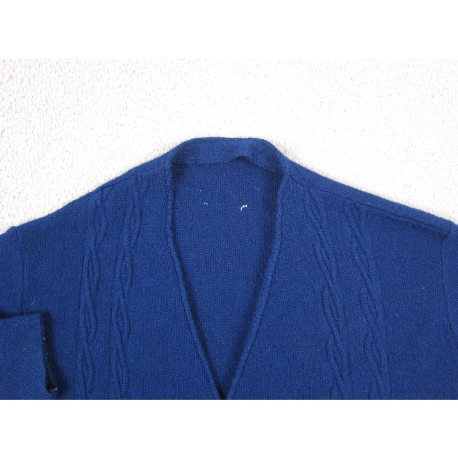 Vintage VINTAGE Cardigan Mens XL Blue Button Knit Sweater 60s 70s Style Cardigan Mens SLIM Fit, Regular, All Seasons, Lightweight, 80s 90s Retro City Classic Size US XL / EU 56 / 4 - 2 Thumbnail