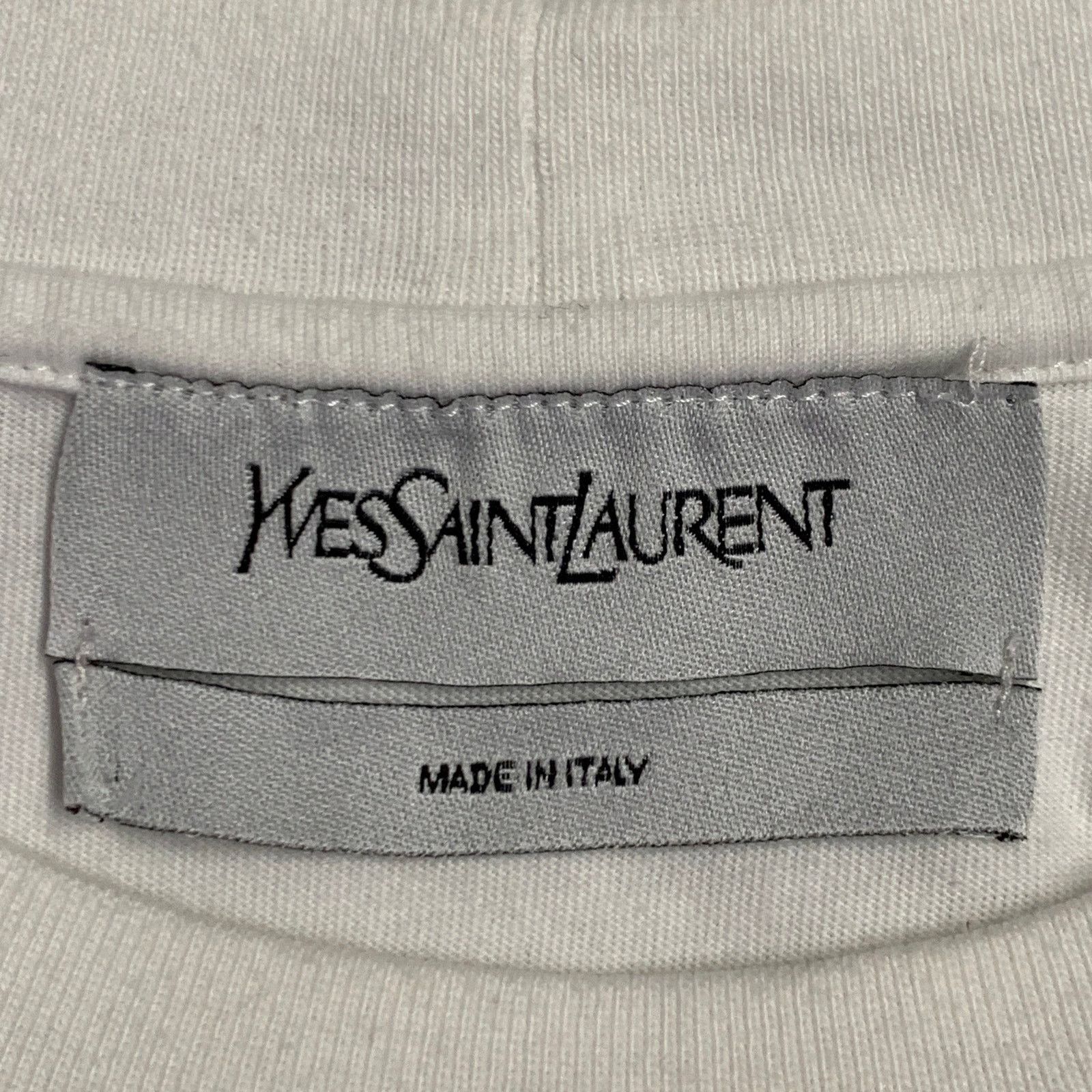 Yves Saint Laurent Size XL White Black Print One Pocket T-shirt Size US XL / EU 56 / 4 - 5 Thumbnail