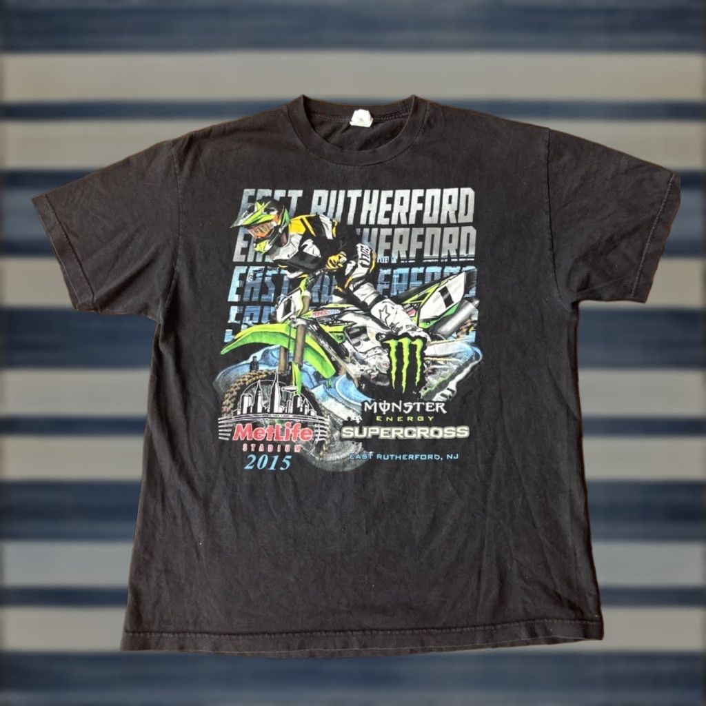 Vintage Y2K Monster Energy Supercross 2015 Tour T-Shirt XL Black Men Short Sleeve Crew Neck Logo Alstyle Apparel & Activewear Size US XL / EU 56 / 4 - 1 Thumbnail