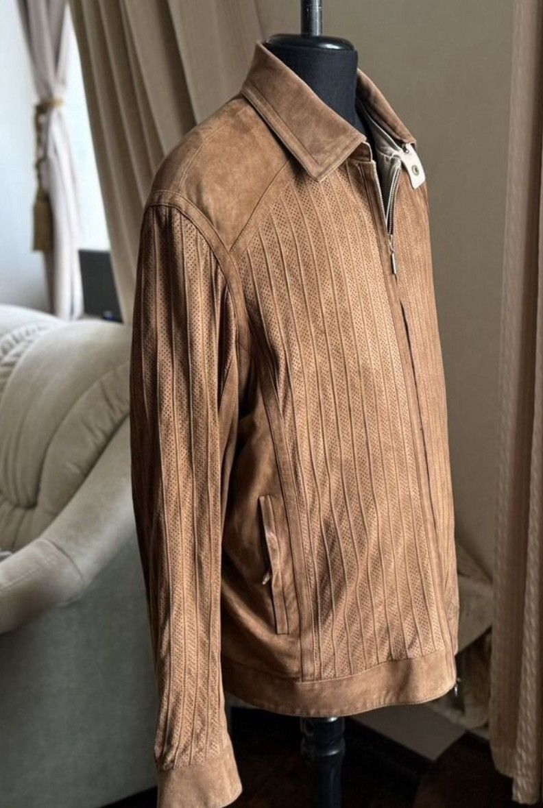 Brioni Brioni Leather Suede Biker Jacket Size US XL / EU 56 / 4 - 2 Thumbnail