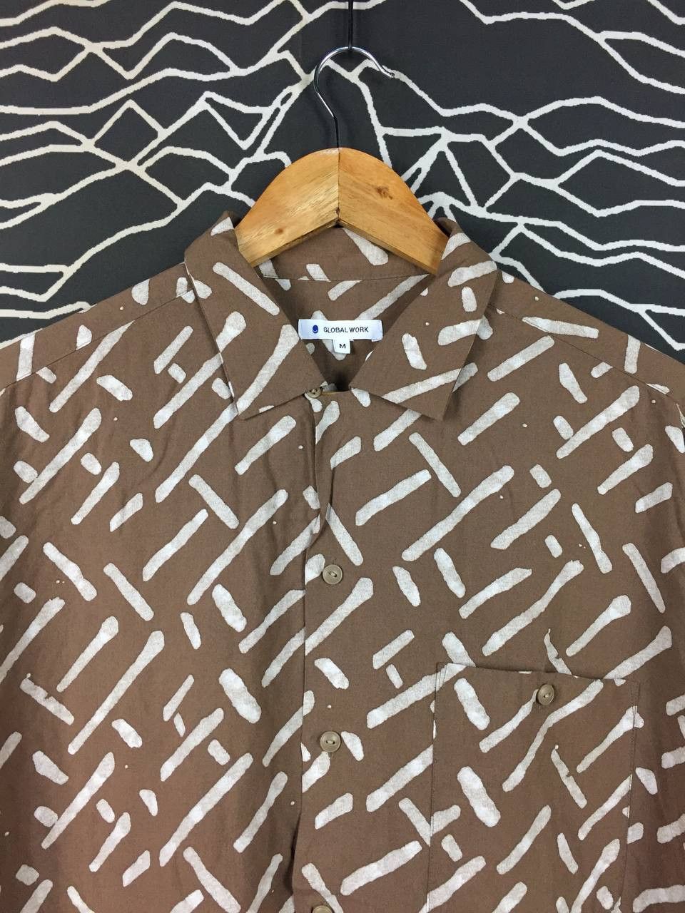Global Work Global Work Abstract Brushstroke Rayon Camp Collar Shirt Size US M / EU 48-50 / 2 - 3 Thumbnail