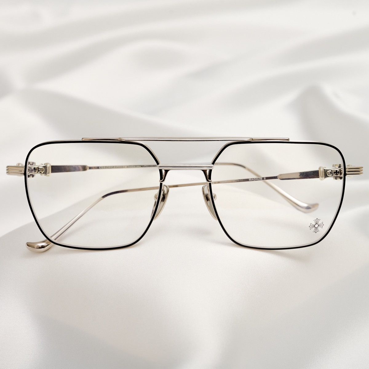 Chrome Hearts CHROME HEARTS MAGNUM II MATTE BLACK/SHINY SILVER GLASSES Size ONE SIZE - 6 Thumbnail