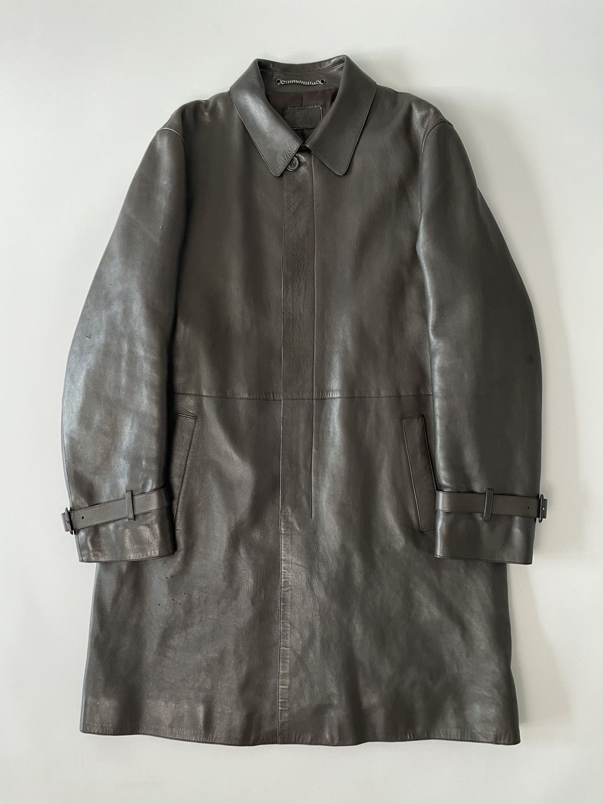 Prada Prada Heavy Leather Coat Size US L / EU 52-54 / 3 - 1 Thumbnail