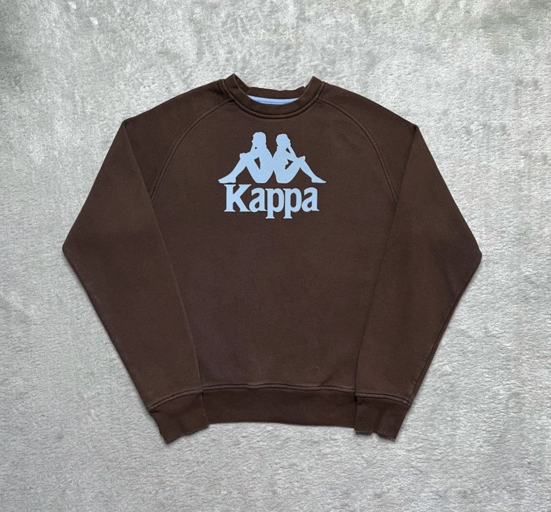 Kappa Vintage Brown Crewneck Sweatshirt Basic Blue Big Logo Kappa Size US M / EU 48-50 / 2 - 1 Thumbnail