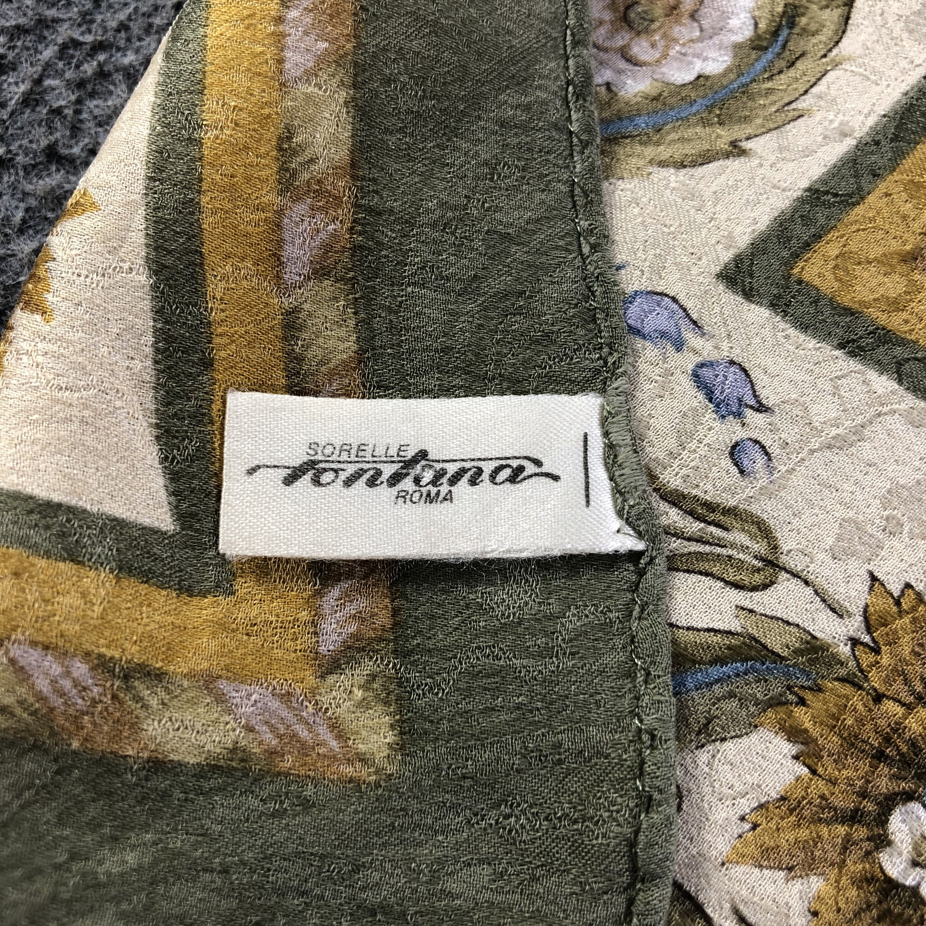 Japanese Brand Sorelle Fontana Paisley Silk Scarf M961 Size ONE SIZE - 4 Thumbnail