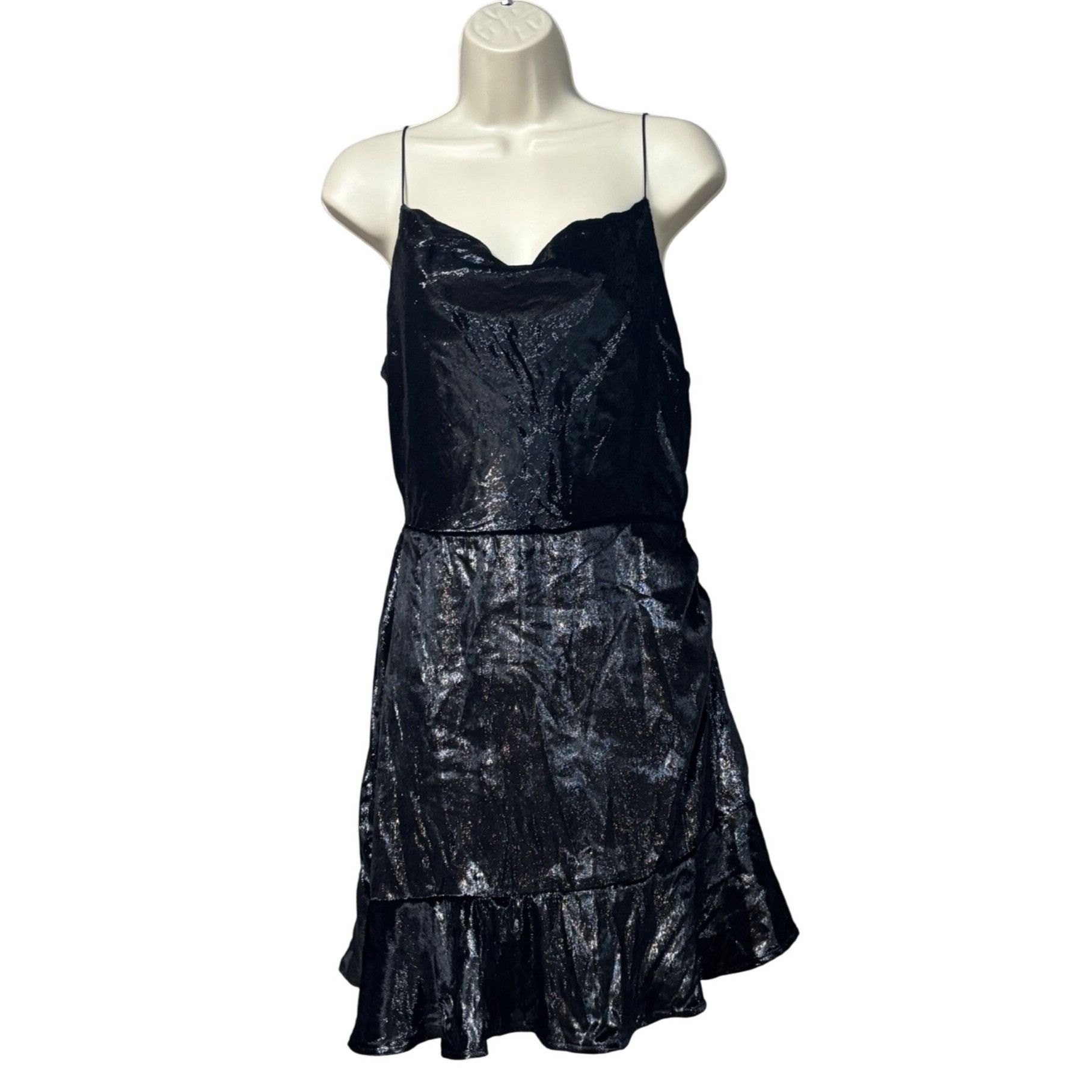 Other LEYDEN Women's Ruffle-hem Spaghetti Strap Cowl Neck Shimme Size XL / US 12-14 / IT 48-50 - 12 Thumbnail