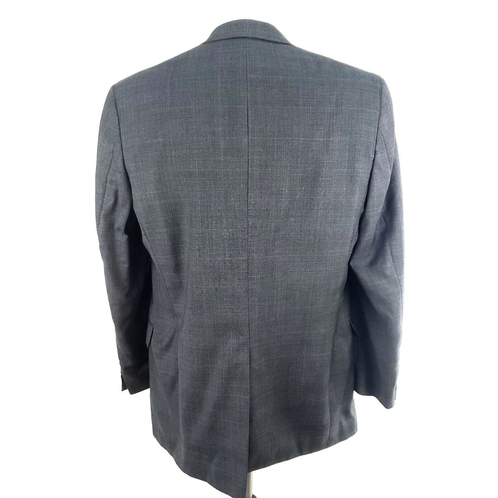 Hart Schaffner Marx Hart Schaffner Marx 44L 2 Button Glen Plaid Windowpane Wool Size 44L - 6 Thumbnail