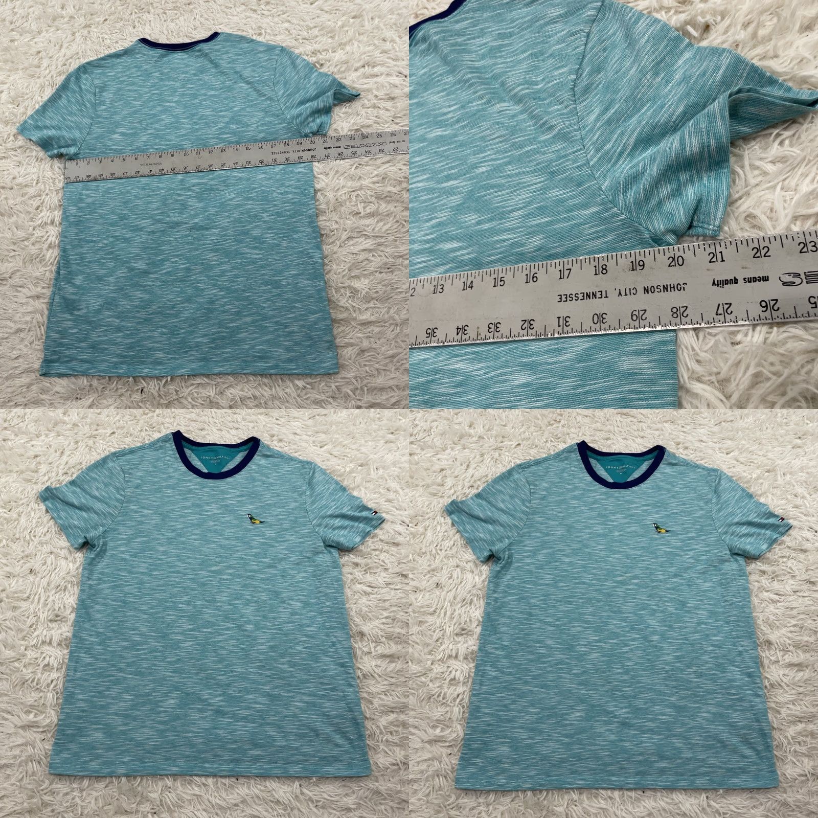 Tommy Hilfiger TOMMY HILFIGER Parrot Shirt Men M Bird Logo Mint Aqua Teal Jersey Tee Tshirt Crew Neck Short Sleeve Logo Embroidered Classic Fit Size US M / EU 48-50 / 2 - 9 Thumbnail