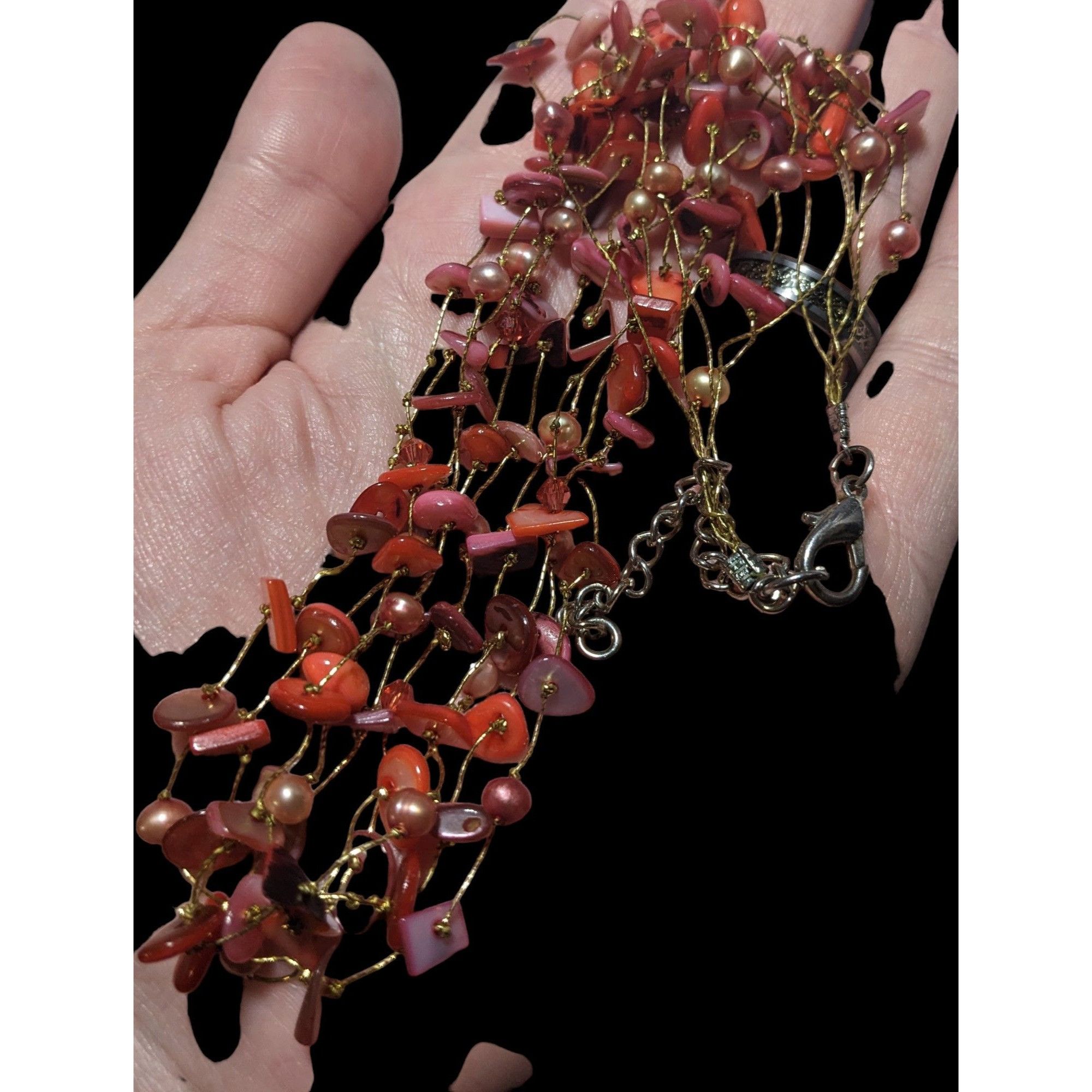 Other Multi-Strand Pink Shell Chip And Pearl Necklace Size ONE SIZE - 7 Thumbnail