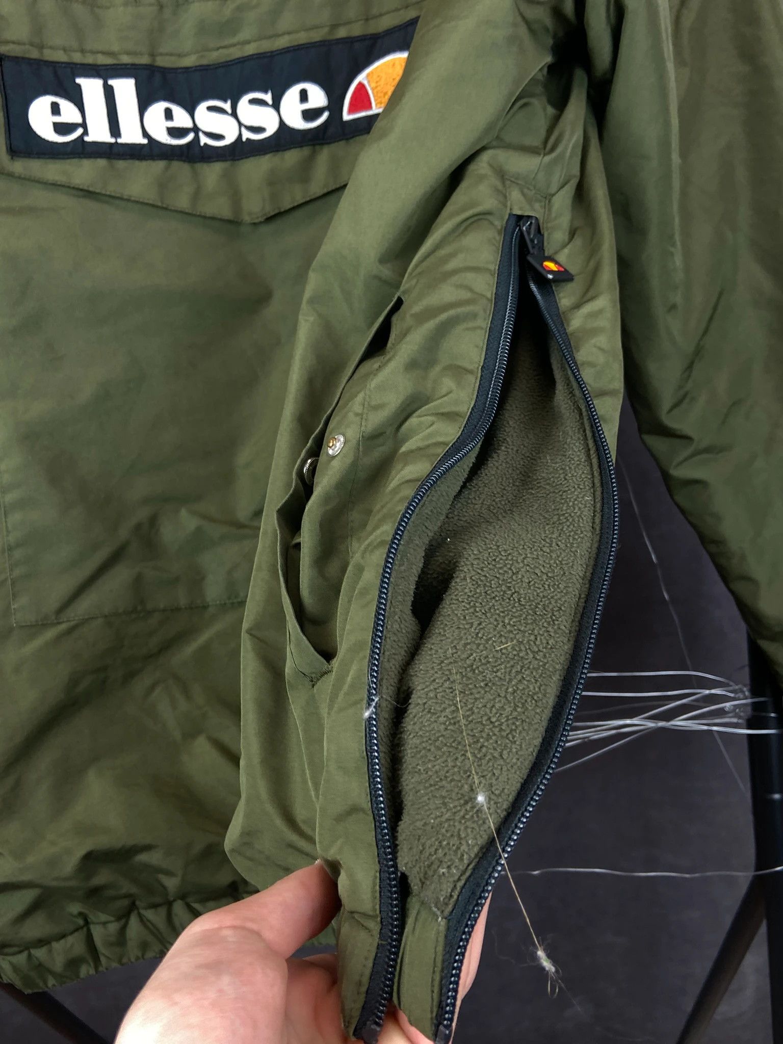 Ellesse Ellesse Anorak Jacket Khaki Hooded Box Logo Embroidered Size US XL / EU 56 / 4 - 5 Thumbnail