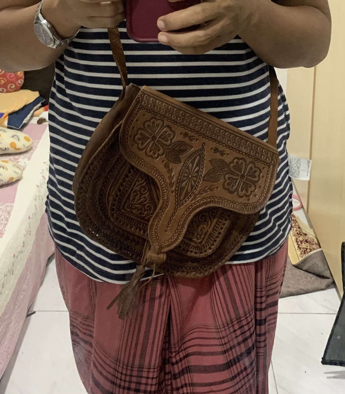 Handmade Vintage handmade sling bag leather Size ONE SIZE - 5 Thumbnail