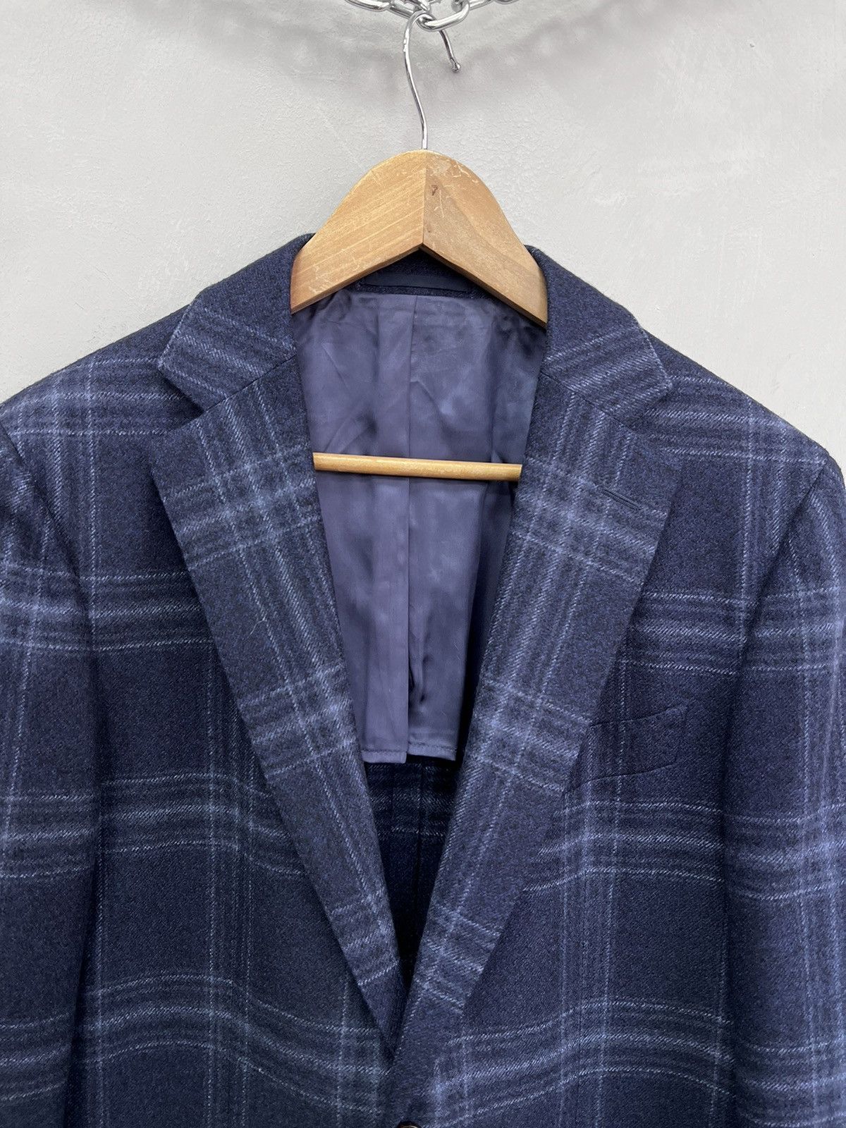 Designer × Suitsupply SUITSUPPLY Blazer Jacket HAVANA HL Navy CHECK Wool EU48 Size 48R - 4 Thumbnail