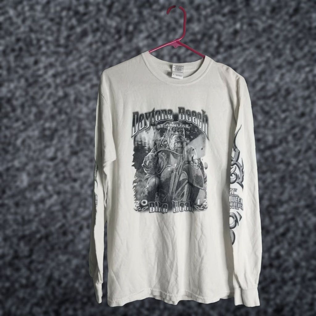 Gildan Mens Shirt 2012 Daytona Bike Week Long Sleeve All Over Print Distressed M Size US M / EU 48-50 / 2 - 1 Thumbnail