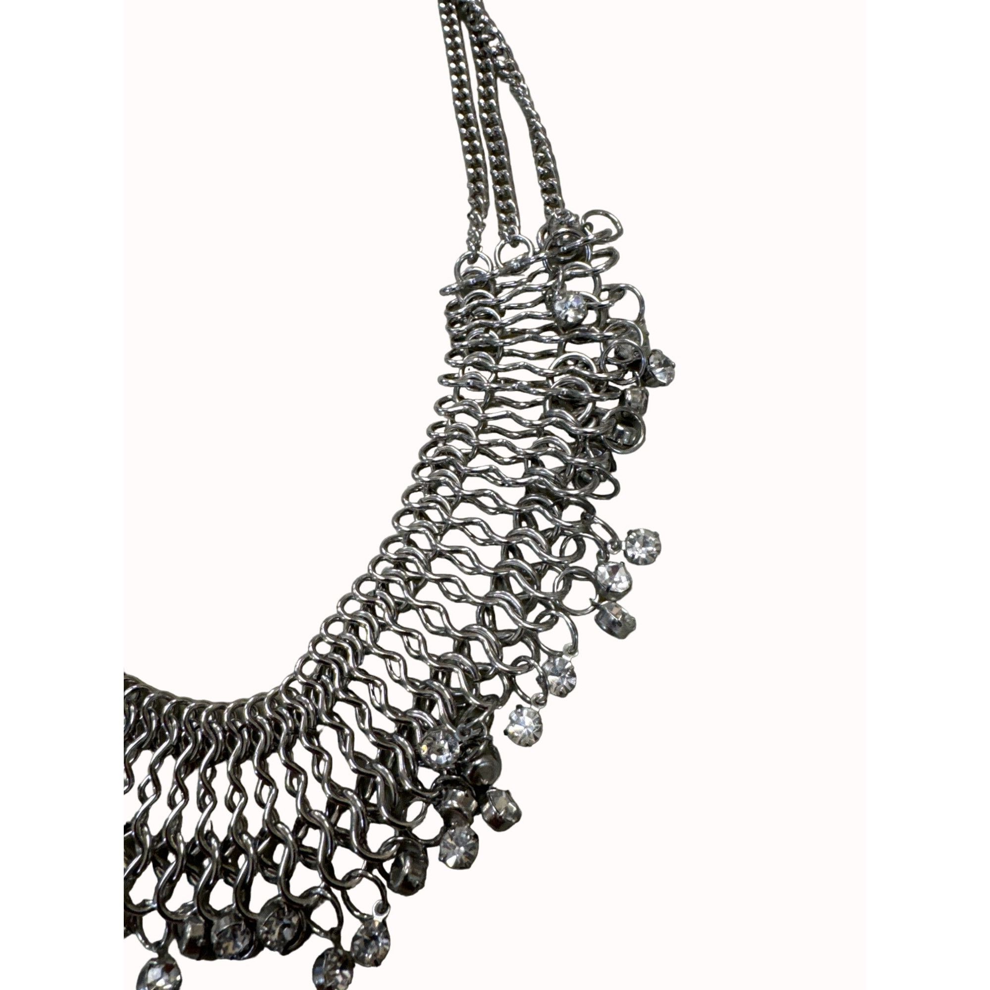 Other Silver plated costume choker with faux diamonds SKU 5240 Size ONE SIZE - 4 Thumbnail