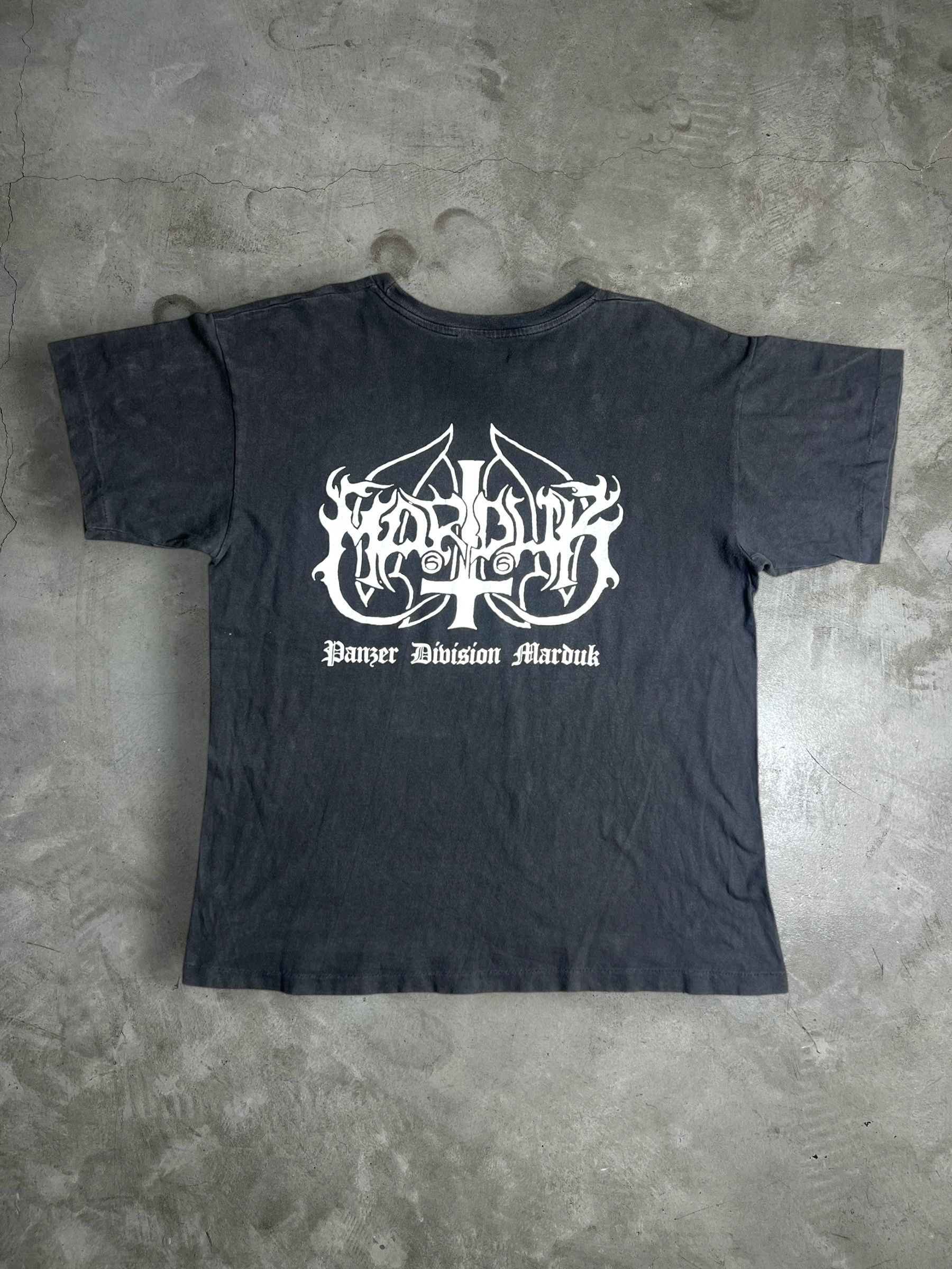 Band Tees × Vintage Vtg 90s Marduk Panzer Division Black Metal Band Tee GTME563 Size US L / EU 52-54 / 3 - 6 Thumbnail