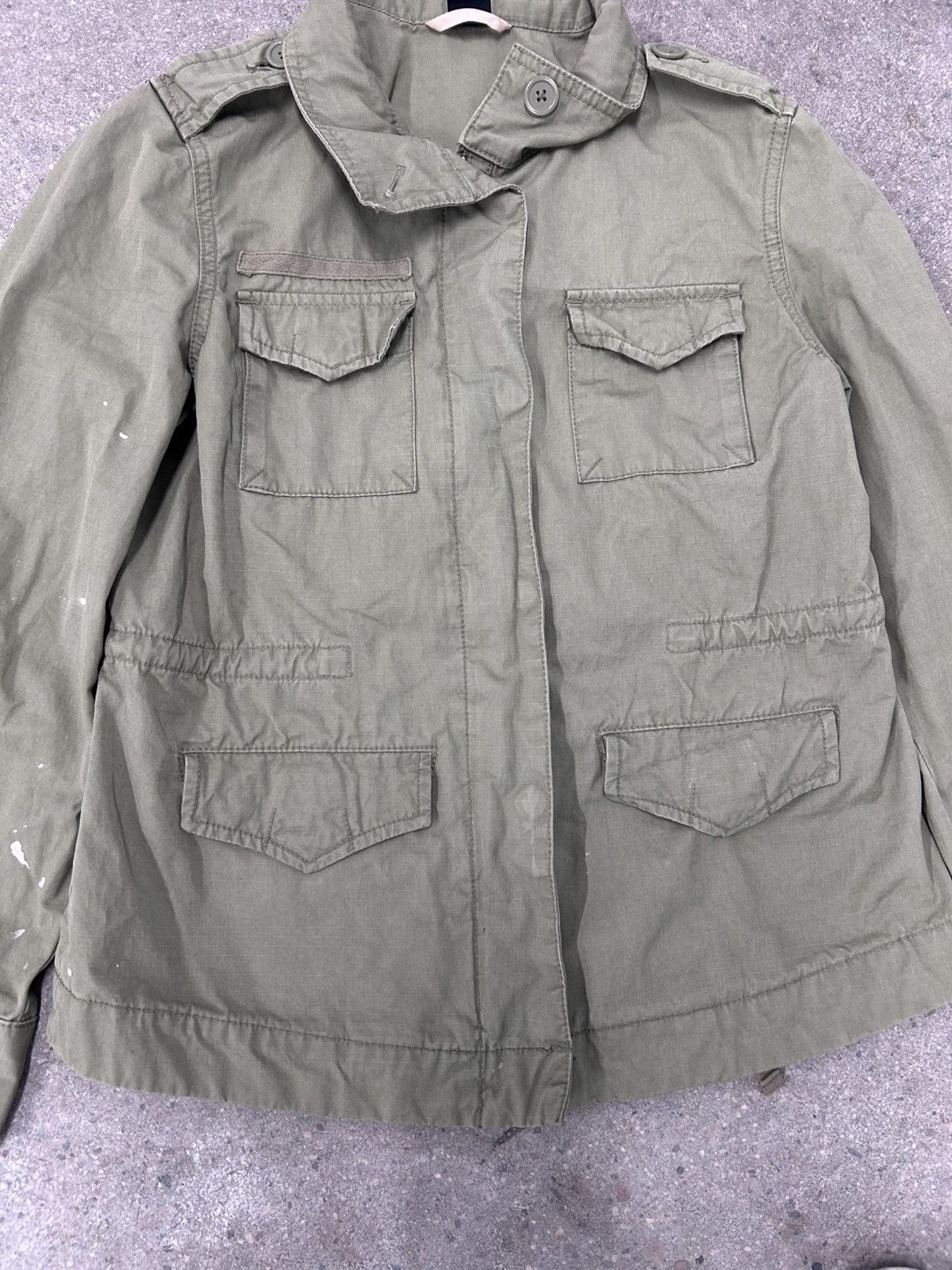 Gap GAP Military Field Jacket Women's Medium Green Snap Button Size US XS / EU 42 / 0 - 2 Thumbnail