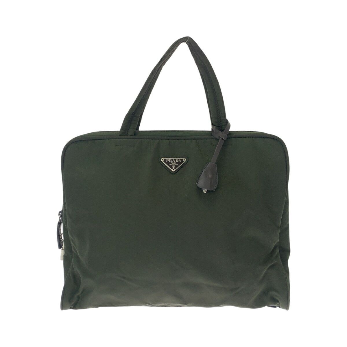 Prada Prada Tessuto Triangle Logo Plate Nylon Tote Bag Others Tote Bag in Green, Women's