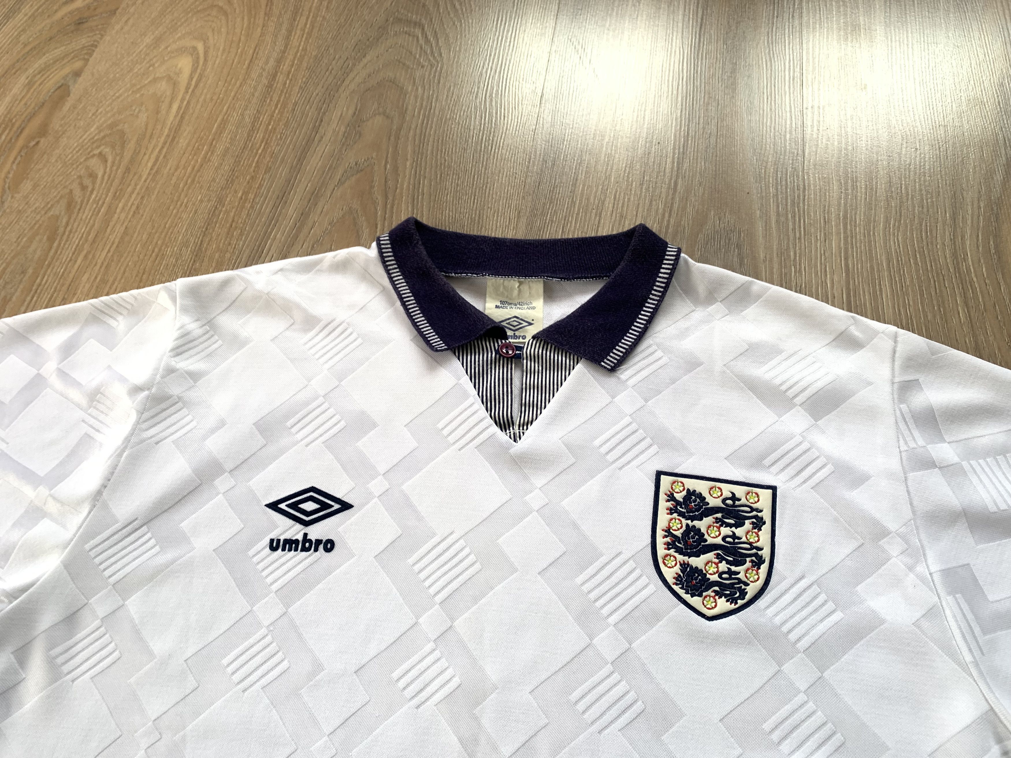 Umbro Retro Vintage Umbro England Training Polo Jersey 1990 Size US L / EU 52-54 / 3 - 4 Thumbnail