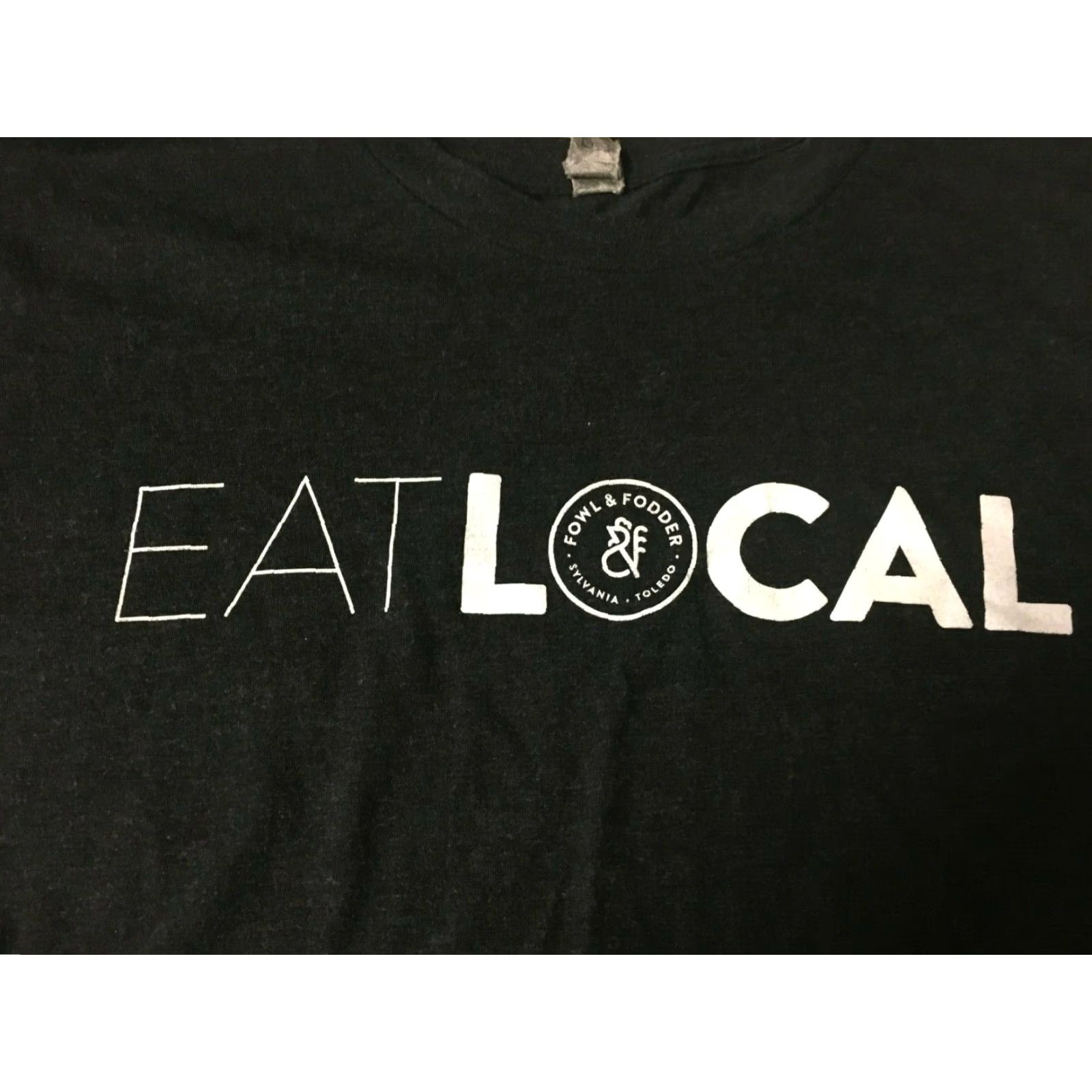 Next Level Fowl & Fodder Eat Local T Shirt Men Medium Black/Gray Next Level 100% Cotton Short Sleeve Restaurants Ohio Sylvania Size US M / EU 48-50 / 2 - 2 Thumbnail