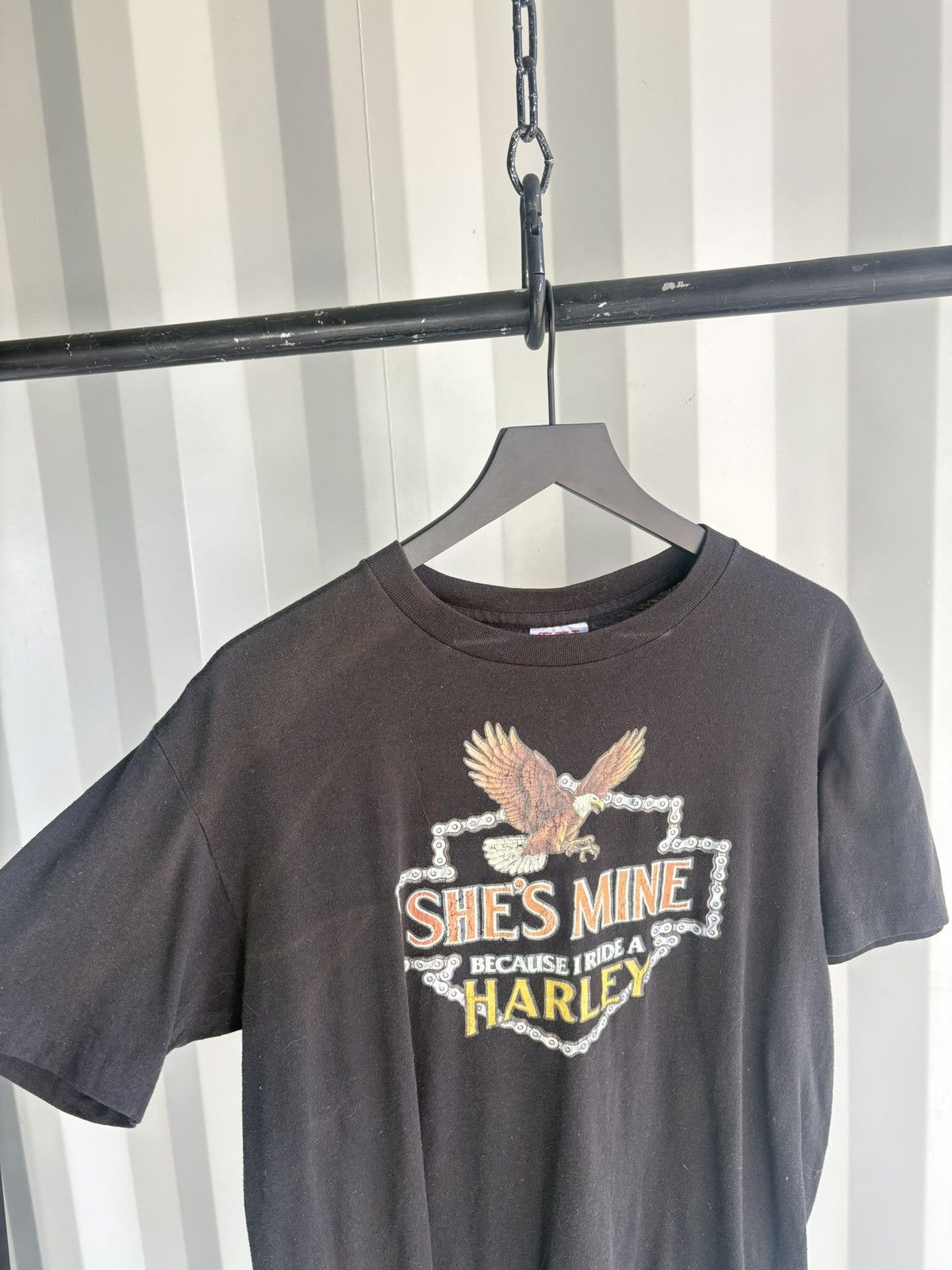 Harley Davidson Vintage Harley Shes Mine Shirt Band grunge Thrashed faded Size US M / EU 48-50 / 2 - 2 Thumbnail