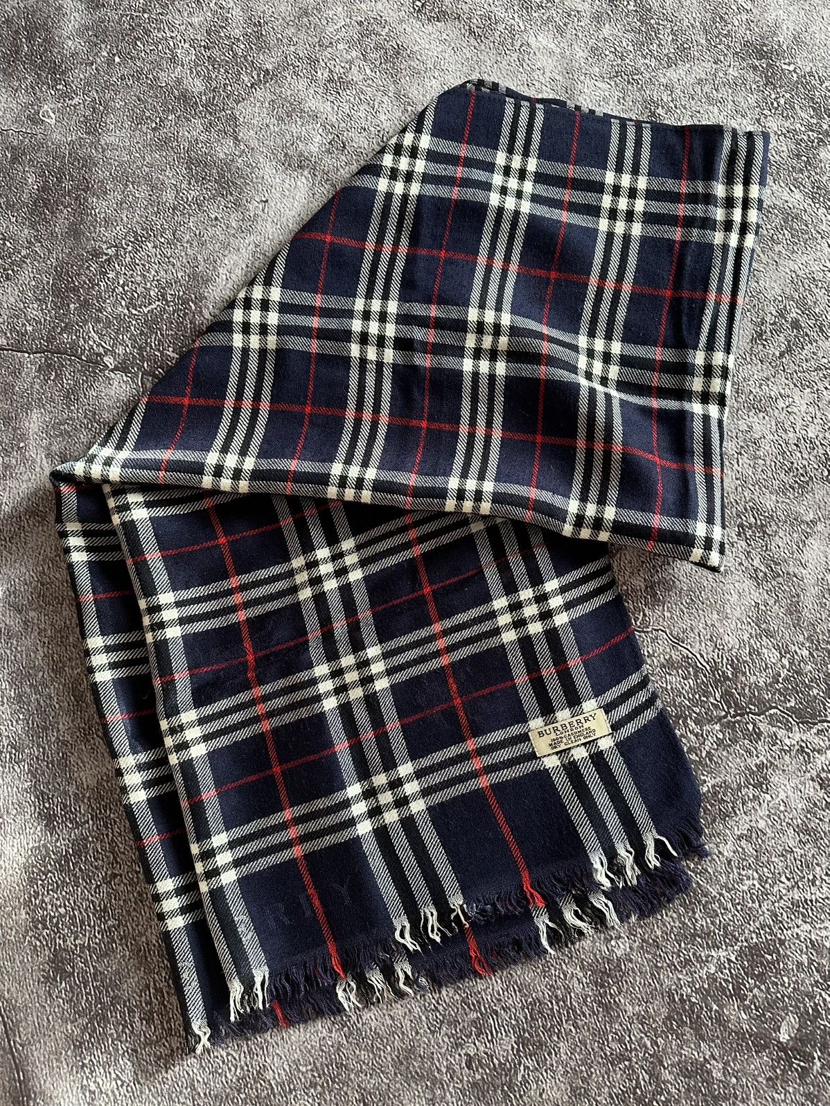 Burberry Vintage Burberry London Blue Cashmere Burberry Scarf Size ONE SIZE - 2 Thumbnail