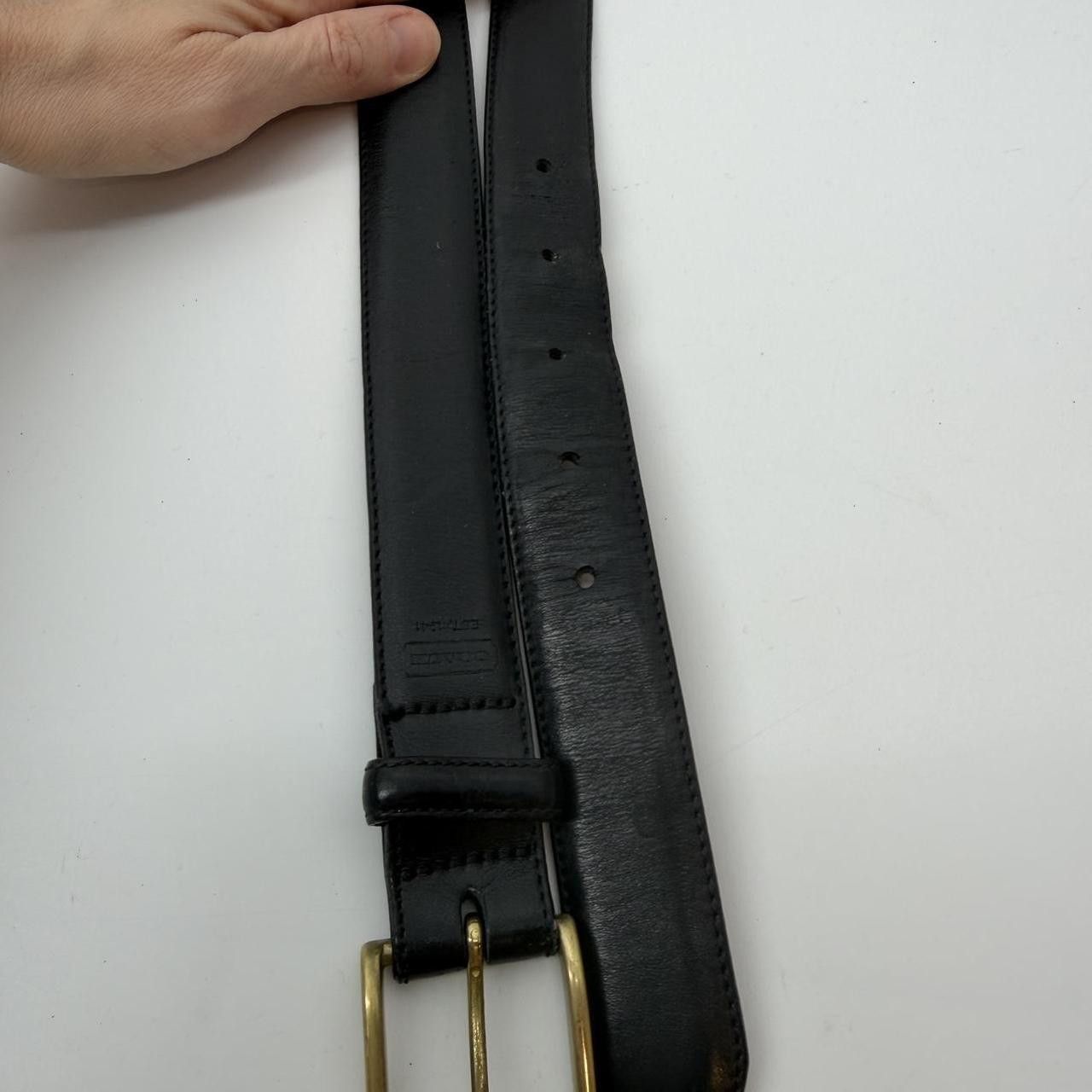 Other Rare Vintage Coach Made in Italy Black Leather Belt Solid Size 36 - 3 Thumbnail