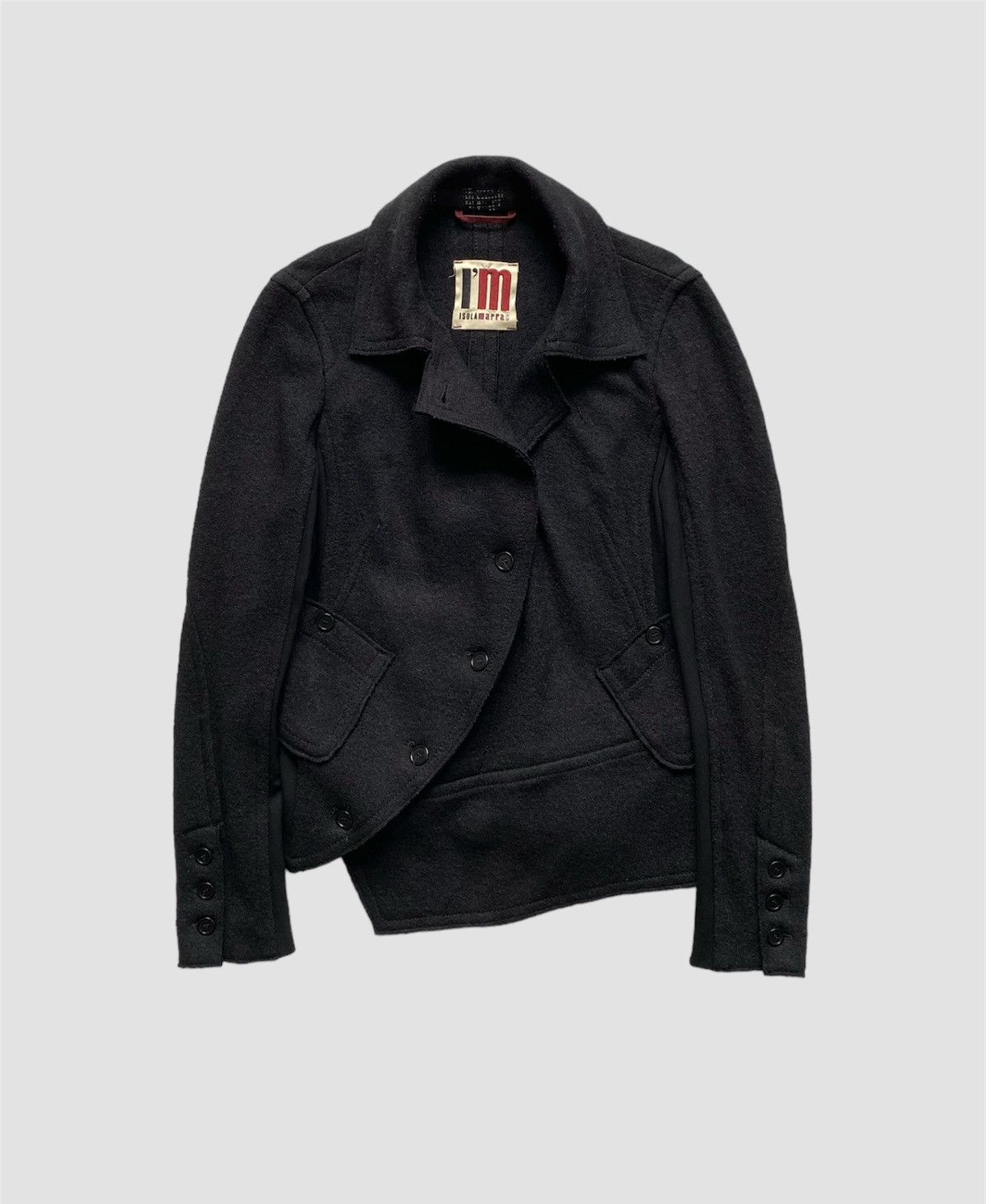 image of Isola Marra Asimetric Cropped Black Avant Garde Coat, Women's (Size Medium)