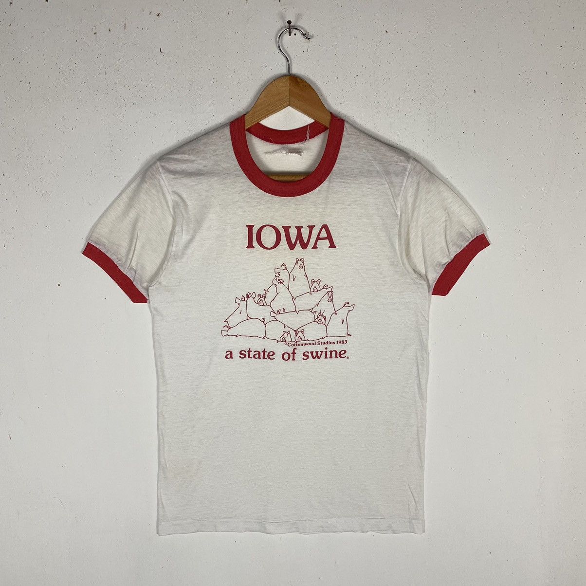 Vintage VINTAGE 1989 IOWA A STATE OF SWINE BY COTTONWOOD STUDIOS TEE Size US S / EU 44-46 / 1 - 2 Thumbnail