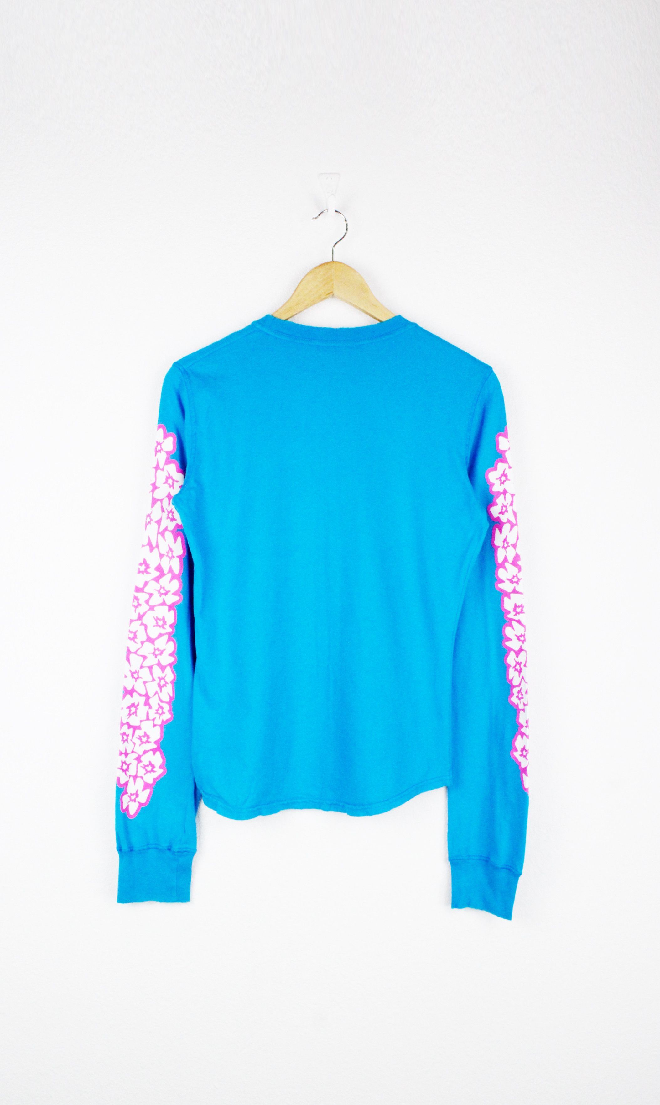 Dsquared2 Dsquared2 Blue Aloha Motherfucker Distressed L/S T-Shirt Size US XS / EU 42 / 0 - 5 Thumbnail