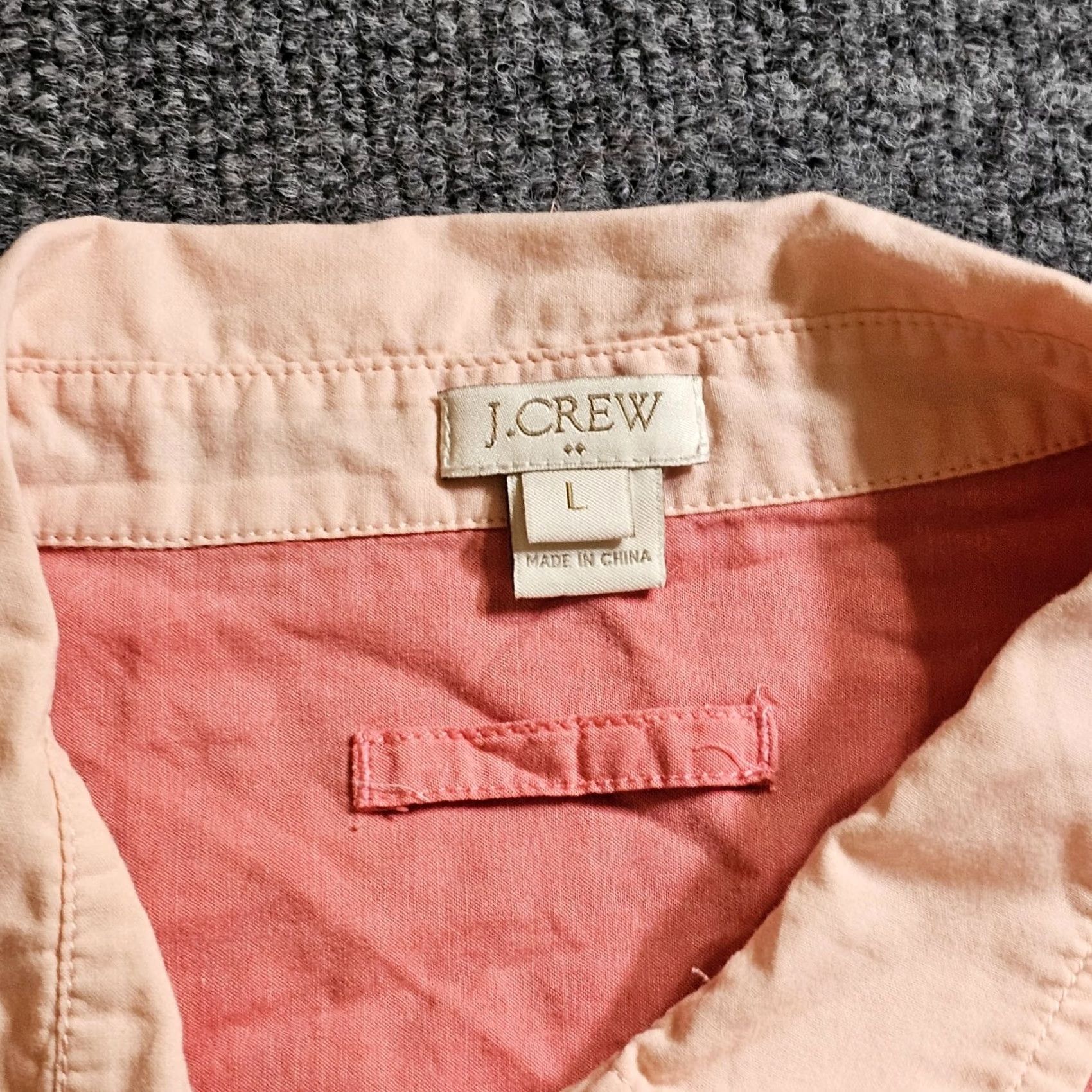 J.Crew J.CREW Blouse Shirt Colorblock Pink Long Sleeve 1/4 Button Fall Womens L Tunic Casual Career Tunic Size L / US 10 / IT 46 - 3 Thumbnail