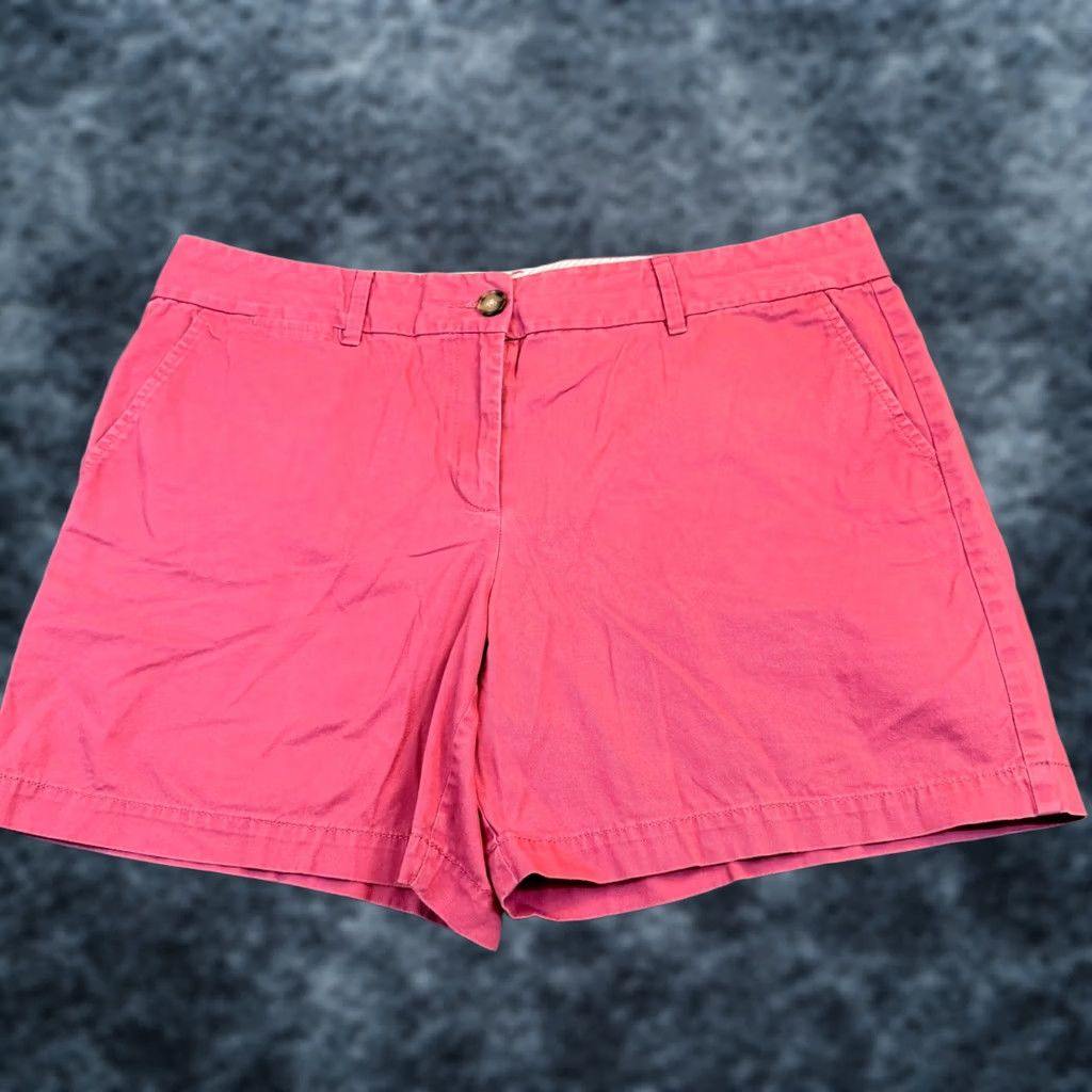Loft LOFT Ann Taylor Chino Shorts Womens 14 Pink Casual Summer Pockets Cotton Blend Slash Pocket Slant Zip Front Flat Front Regular Rise 6 in Inseam 6 in Size 26" / US 2 / IT 38 - 1 Thumbnail