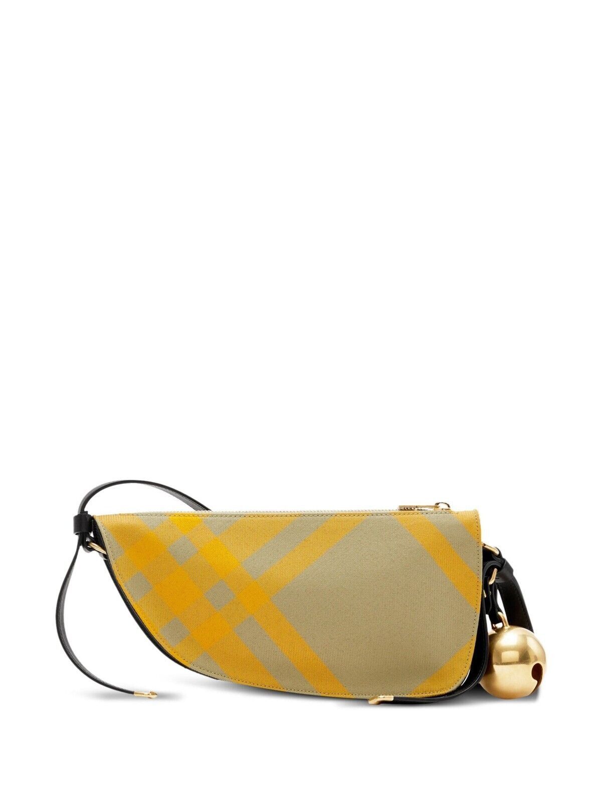 Burberry BURBERRY Shield Mini Yellow Checkered Wool Shoulder Bag Size ONE SIZE - 2 Thumbnail