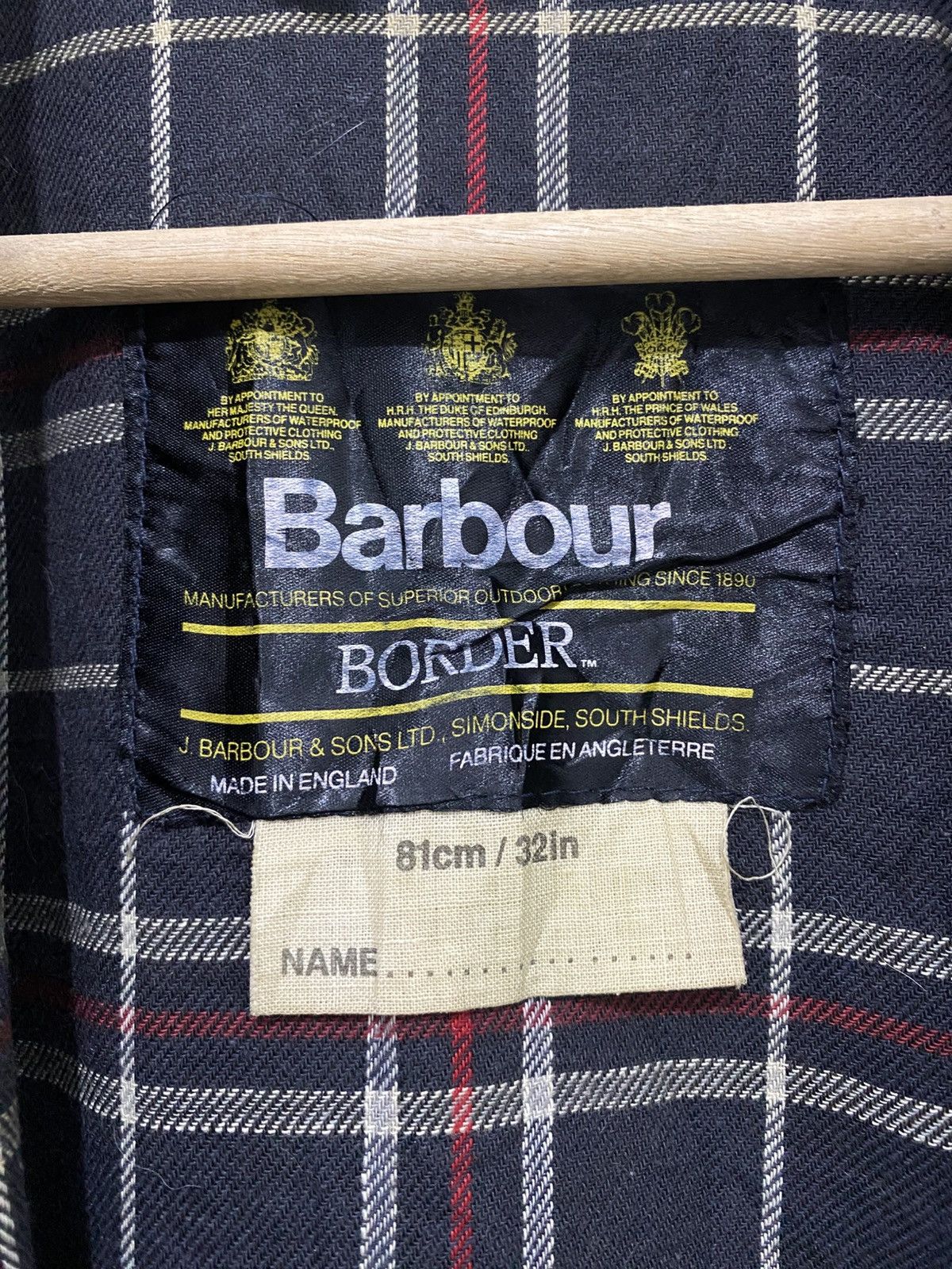 Barbour × Vintage Vintage Barbour Border Waxed Jacket 81cm/32in Hunting Size US S / EU 44-46 / 1 - 14 Thumbnail