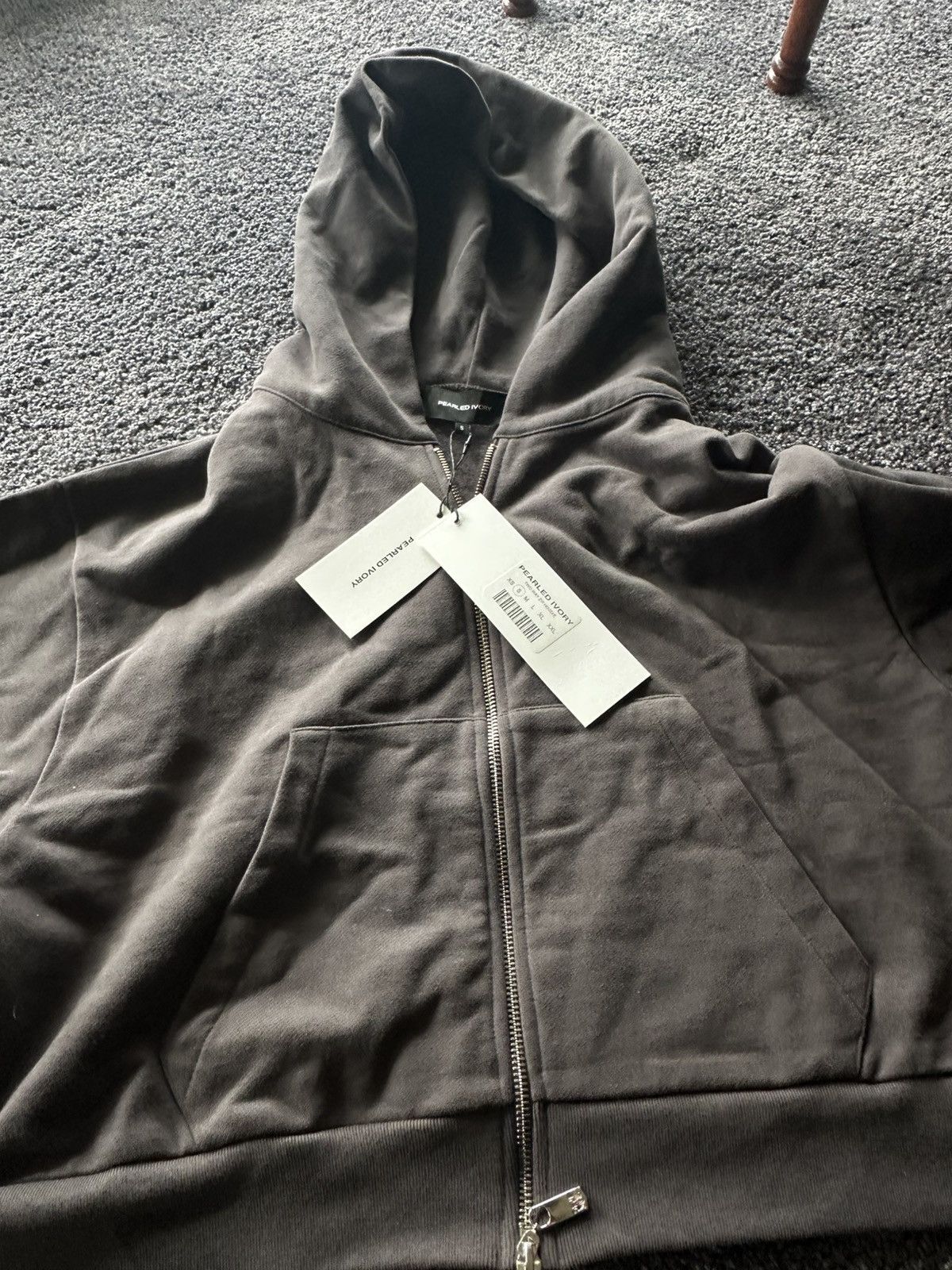 Other Pearled Ivory Washed Cropped Zip Hood ( Charcoal ) SMALL Size US S / EU 44-46 / 1 - 1 Thumbnail