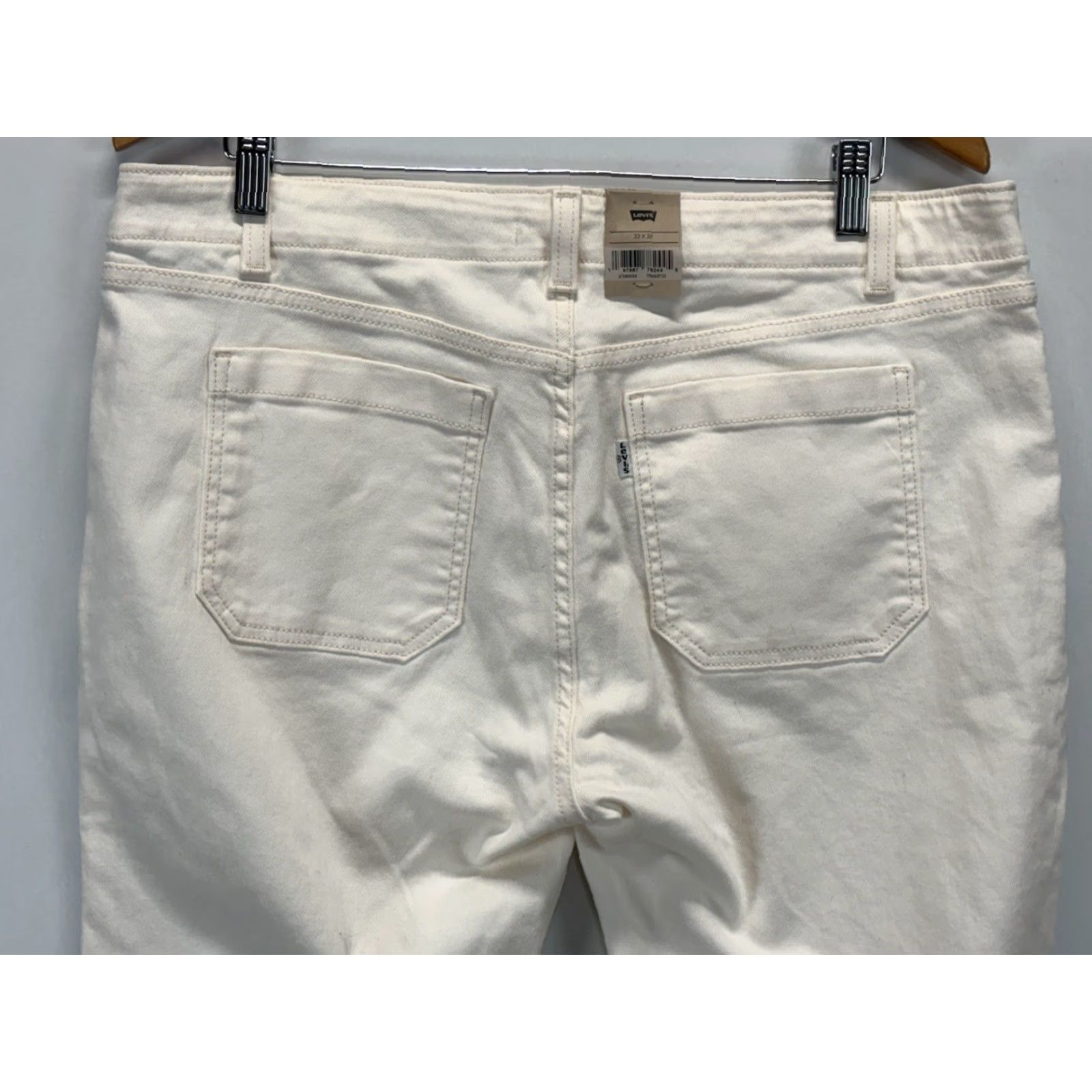 Levi's Levi's Flared Jeans 33x32 Women's Ivory Stretch Low Rise Size 24" / US 00 / IT 34 - 4 Thumbnail