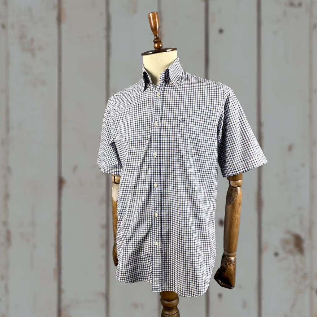 Paul & Shark Paul & Shark Button-Up Shirt Mens Blue Plaid Short Sleeve Size M Regular Collar-Down Yachting Casual, Business, Formal, Travel Size US M / EU 48-50 / 2 - 1 Thumbnail