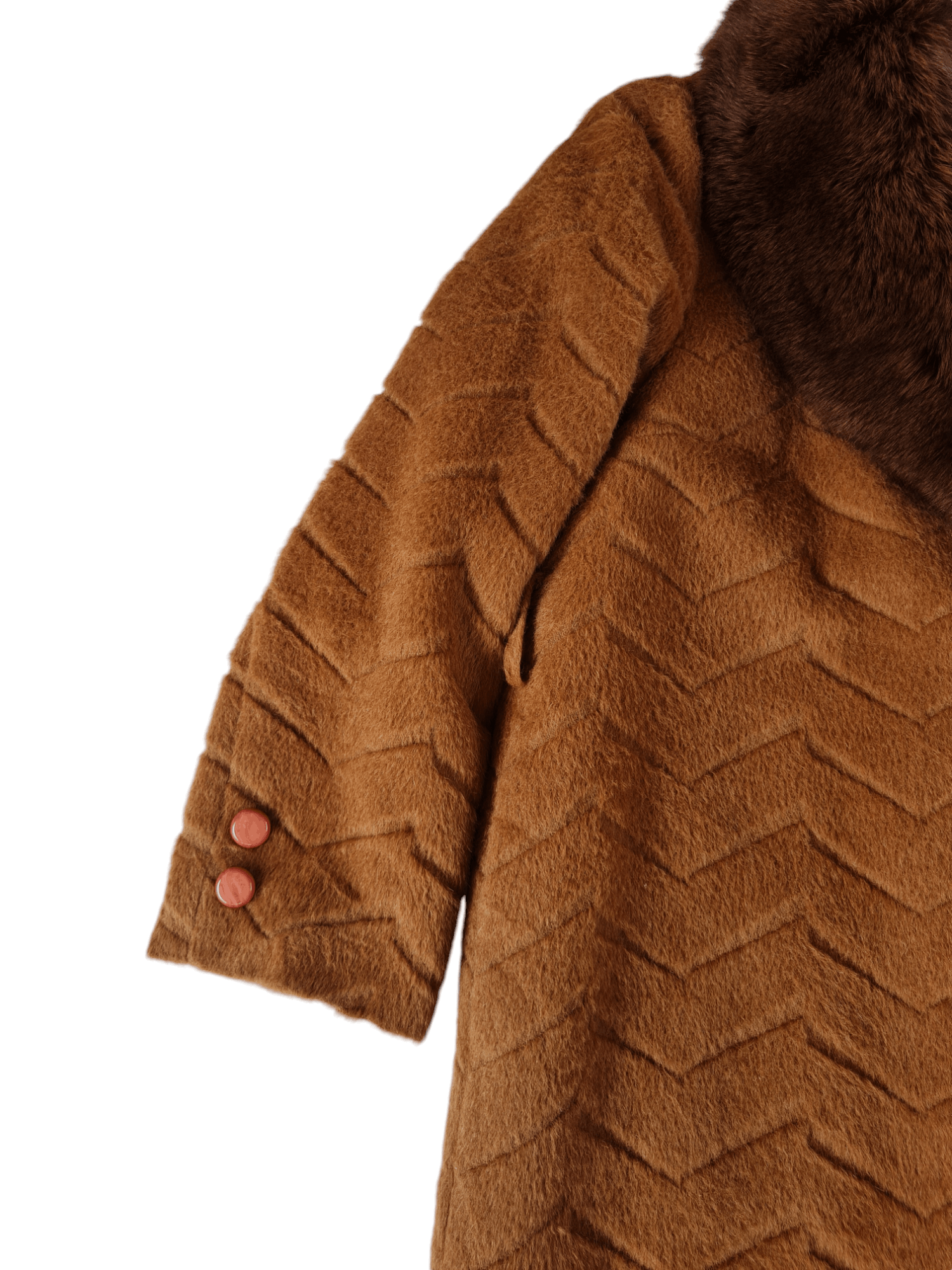 Japanese Brand × Vintage Vtg Elizaladam Fur Wool Jacket Brown Size L / US 10 / IT 46 - 4 Thumbnail