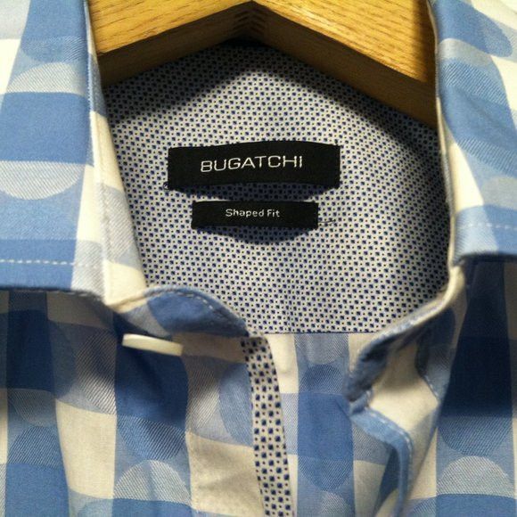 BUGATCHI BUGATCHI MENS NEW BLUE 100%COTTON CASUAL SHIRT SIZE:M Size US M / EU 48-50 / 2 - 6 Thumbnail