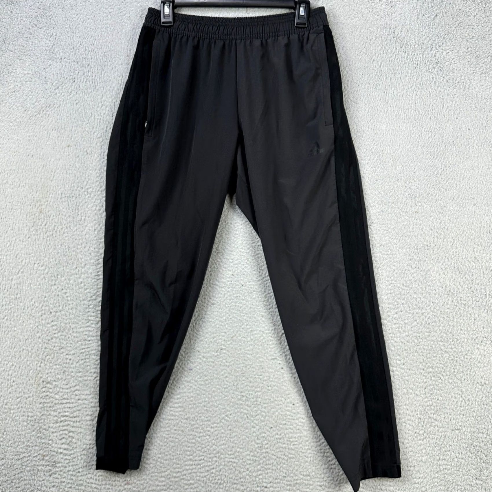 Adidas Adidas Mens Jogger Pants Medium Gray Black Cropped Sweatpants Stretch Pull On Size US 31 - 2 Thumbnail