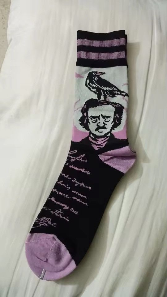 Converse × Happy Socks Retro Raven Letter Middle Tube Cotton Socks (1 pairs) Size ONE SIZE - 6 Thumbnail