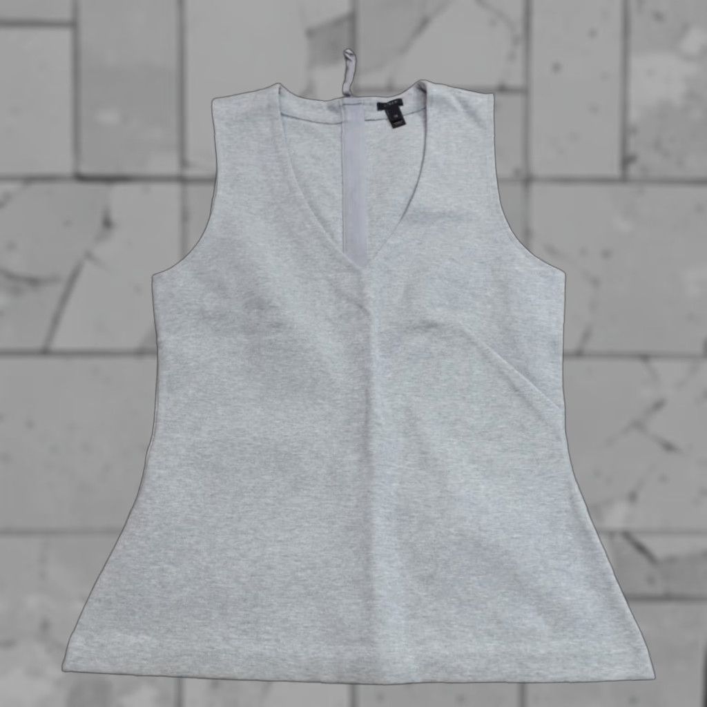 J.Crew J.Crew Womens Blouse XS Gray Sleeveless V-Neck Ponte Knit Top A5710 NEW Size XS / US 0-2 / IT 36-38 - 1 Thumbnail