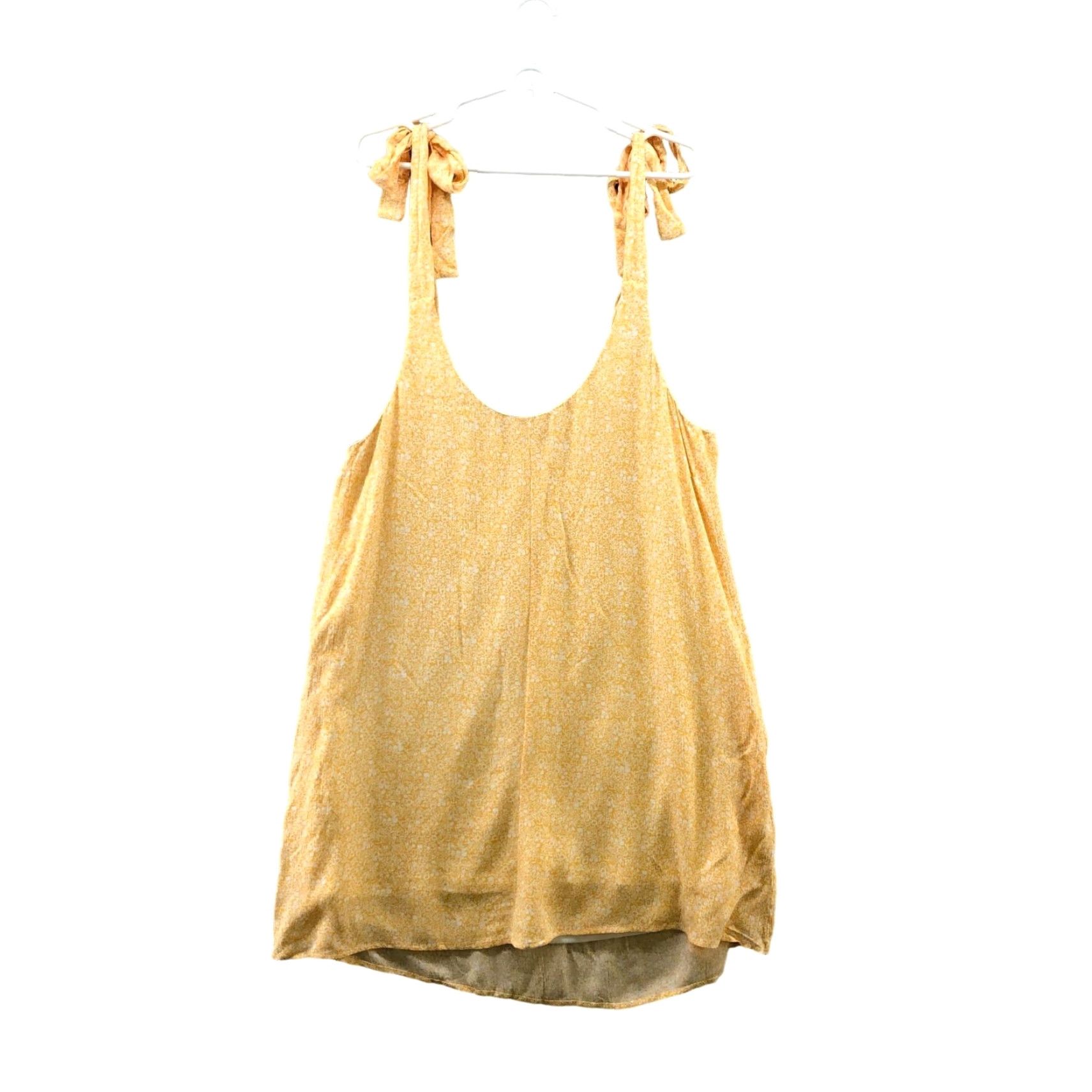 Vintage VINTAGE Aura Women's Mini Dress Sleeveless Yellow Floral Rayon Short A-Line Summer Spring Pockets Size M Size M / US 6-8 / IT 42-44 - 2 Thumbnail