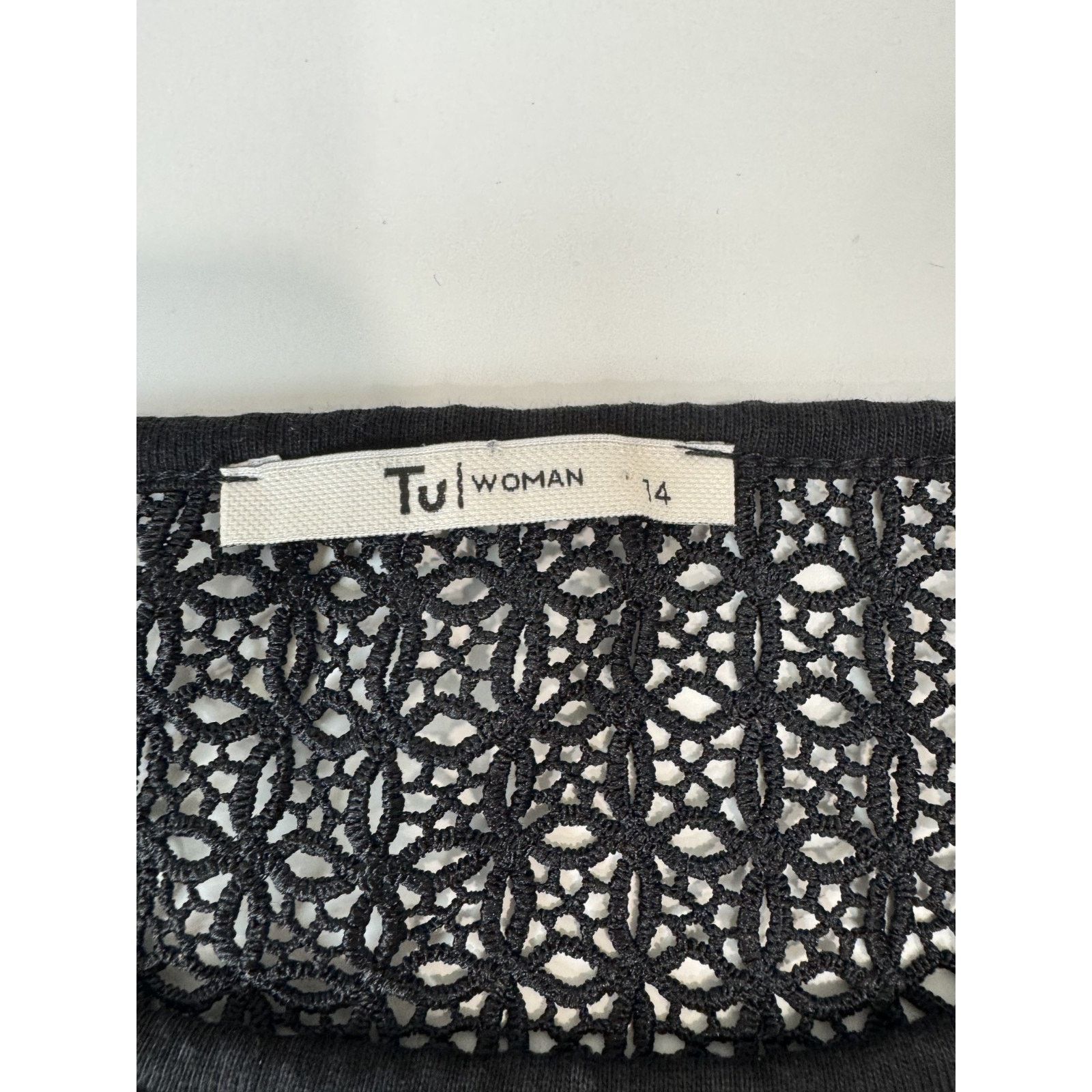 Other TU Woman Black Lace Yoke Sleeveless Top Gothic Whimsigoth 14 Size XL / US 12-14 / IT 48-50 - 5 Thumbnail